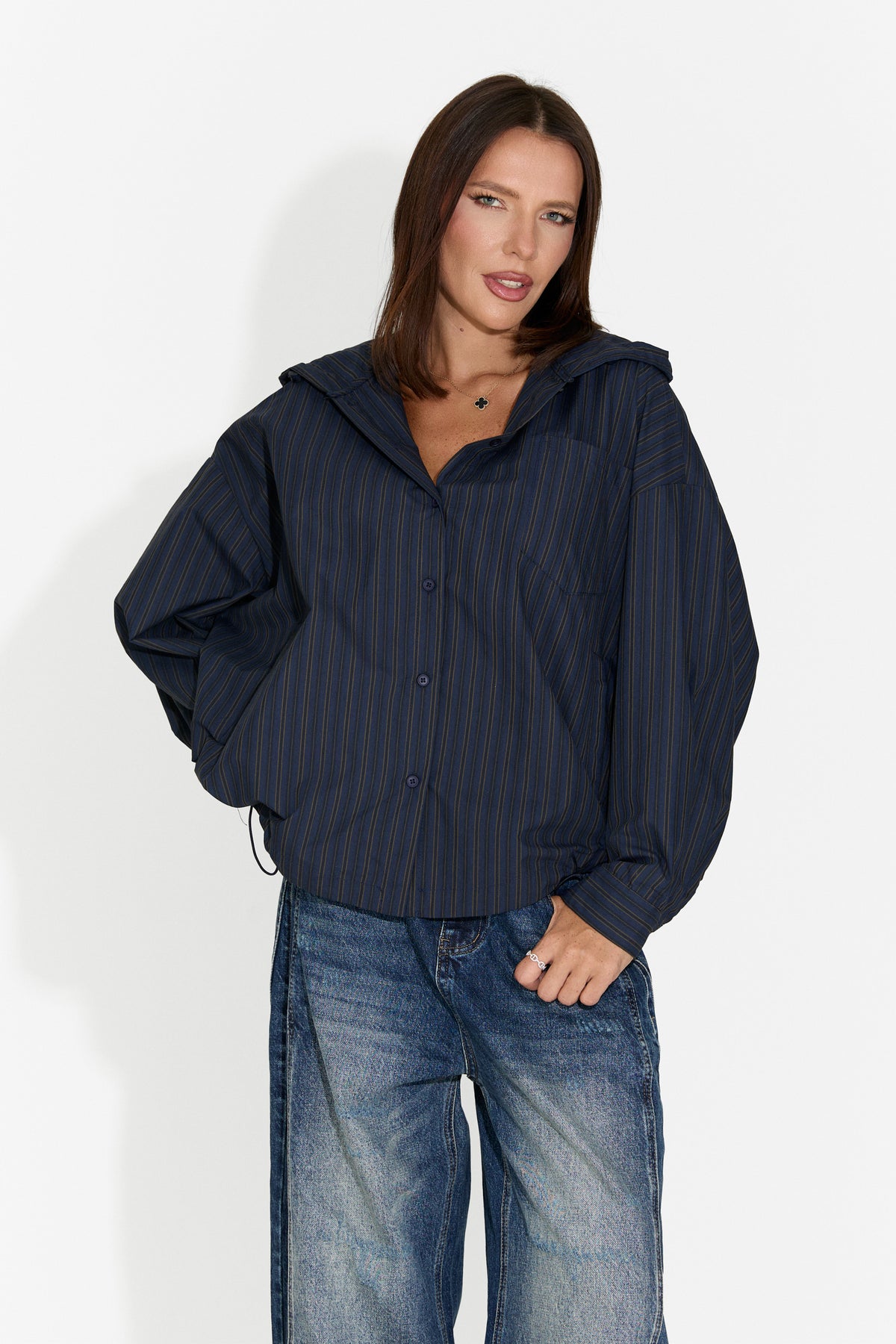 Jacheta dama casual bleumarin Bursanty Bogas