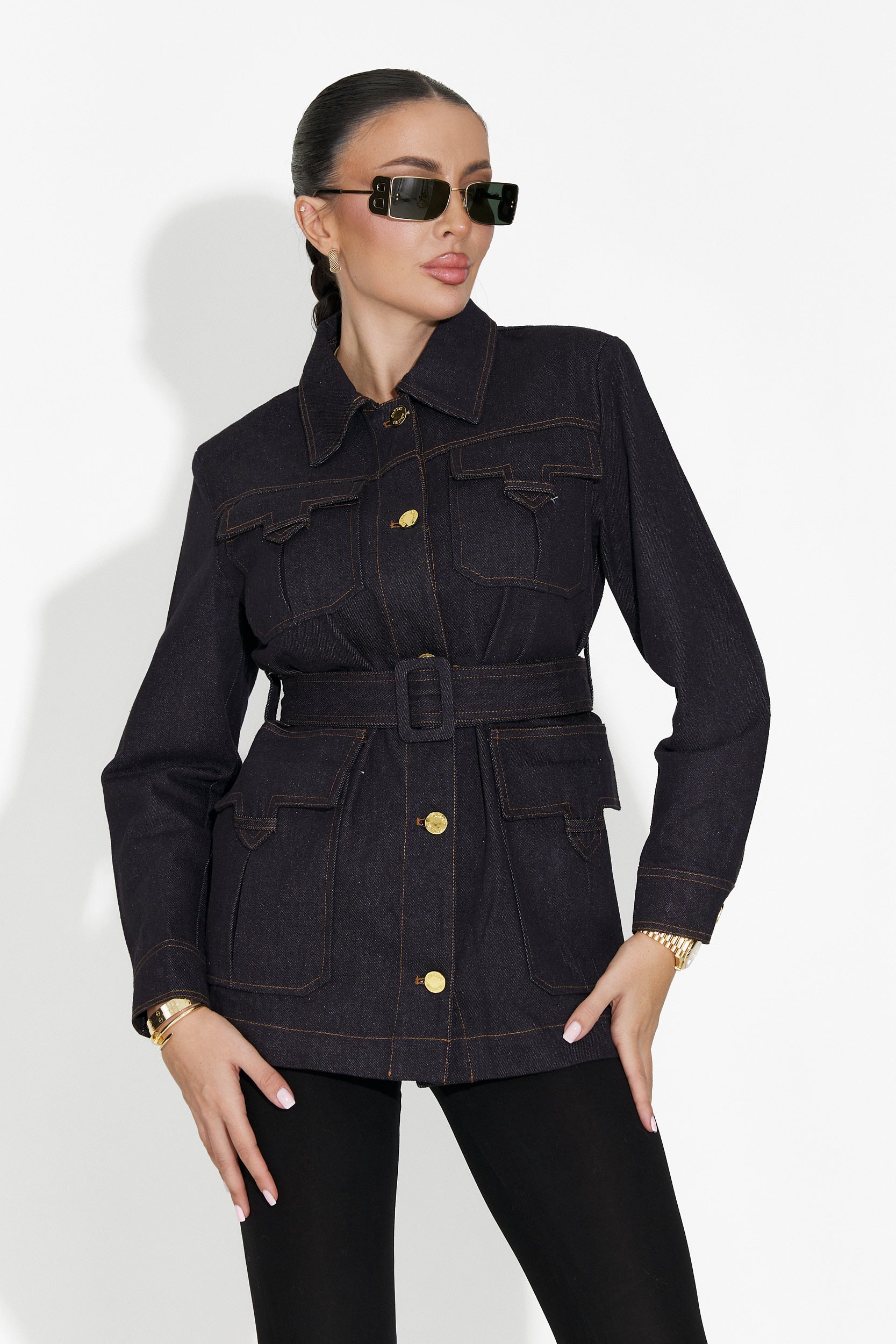 Jacheta dama casual bleumarin Nimora Bogas