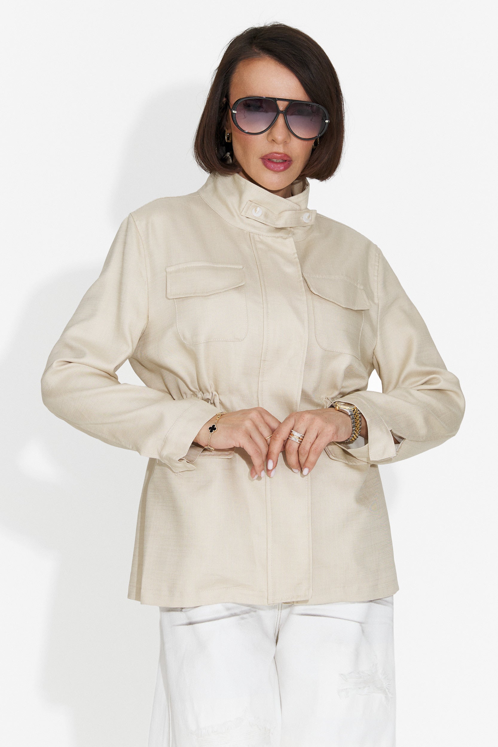 Jacheta dama casual crem Fresia Bogas