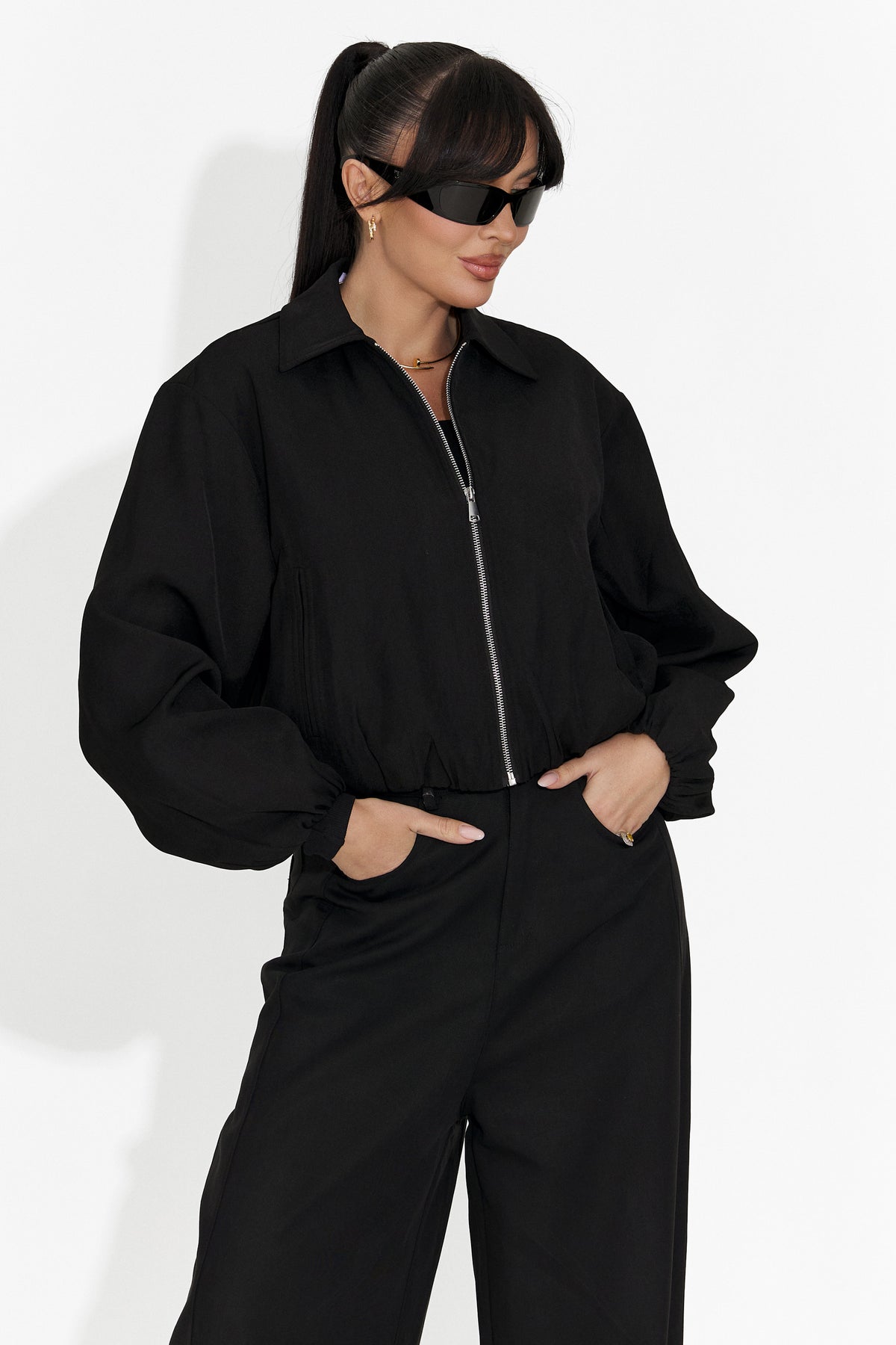 Jacheta dama casual neagra Giona Bogas, imaginea 5 din 7