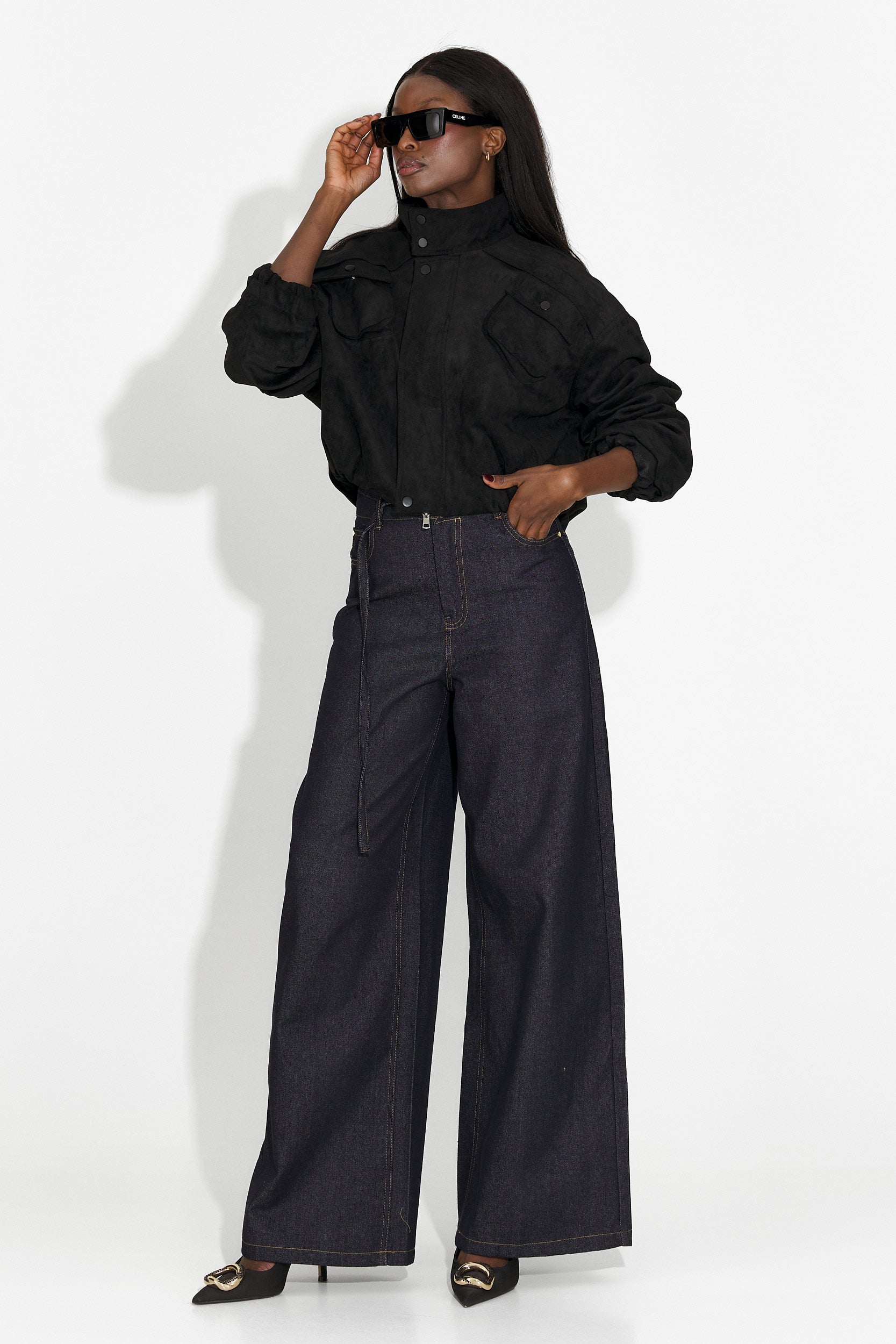 Jacheta dama casual neagra Trinidad Bogas