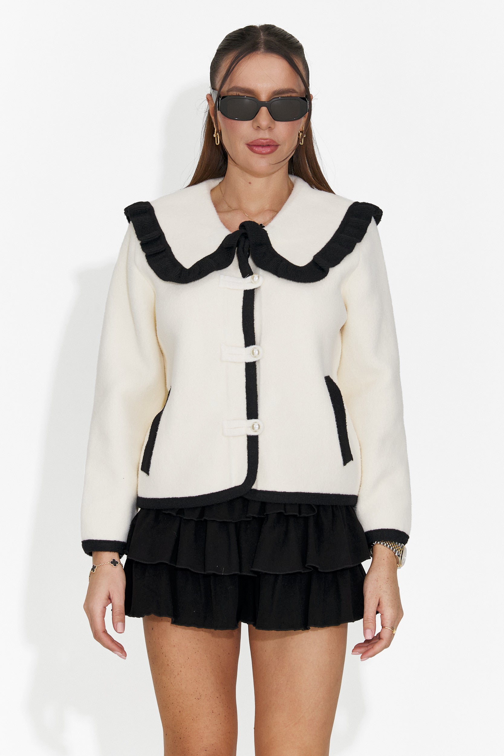 Jacheta dama eleganta crem Aimea Bogas