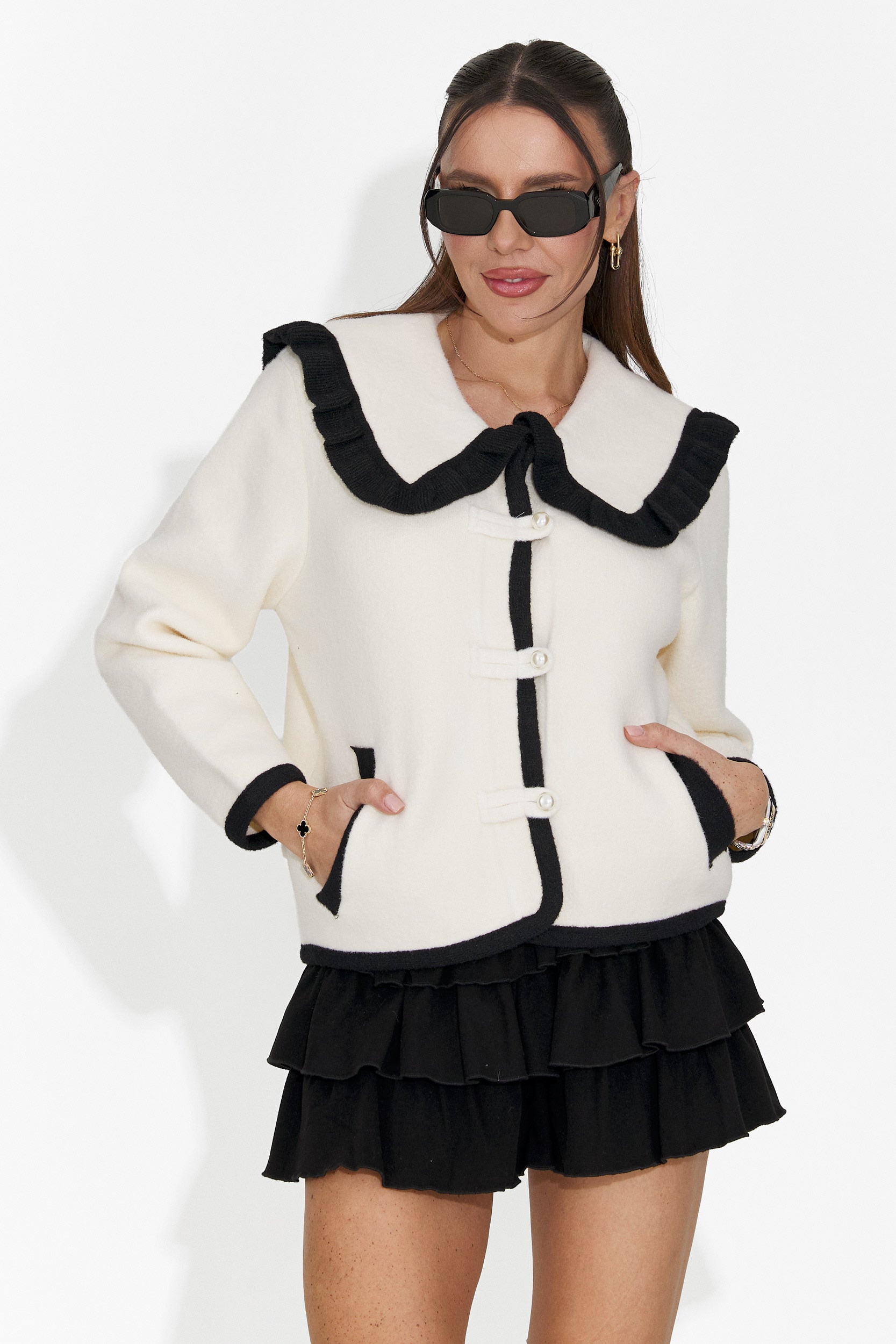 Jacheta dama eleganta crem Aimea Bogas