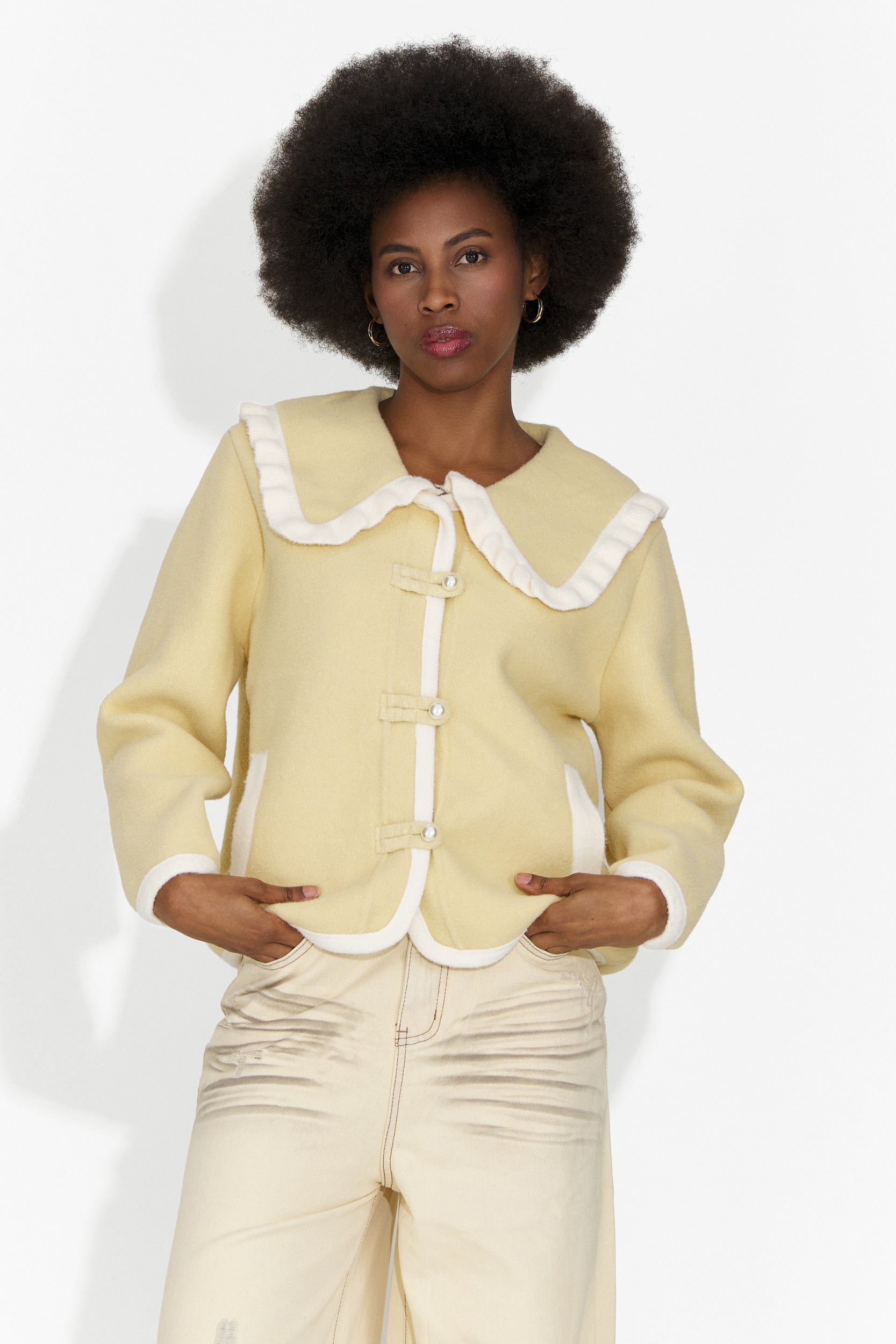 Jacheta dama eleganta galbena Aimea Bogas