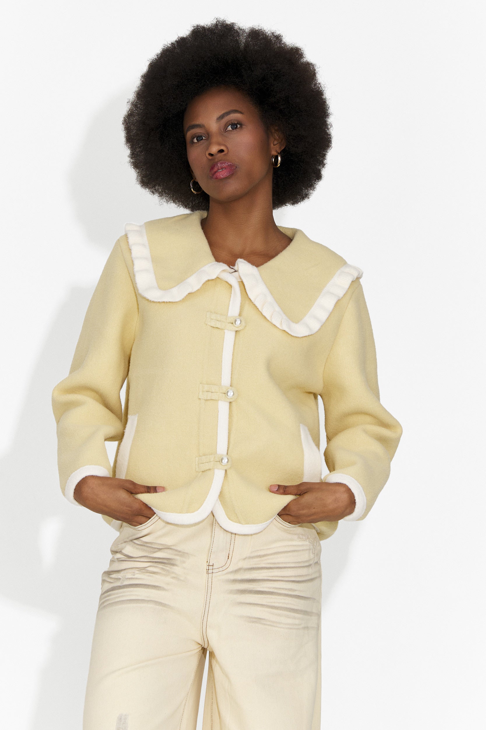 Jacheta dama eleganta galbena Aimea Bogas