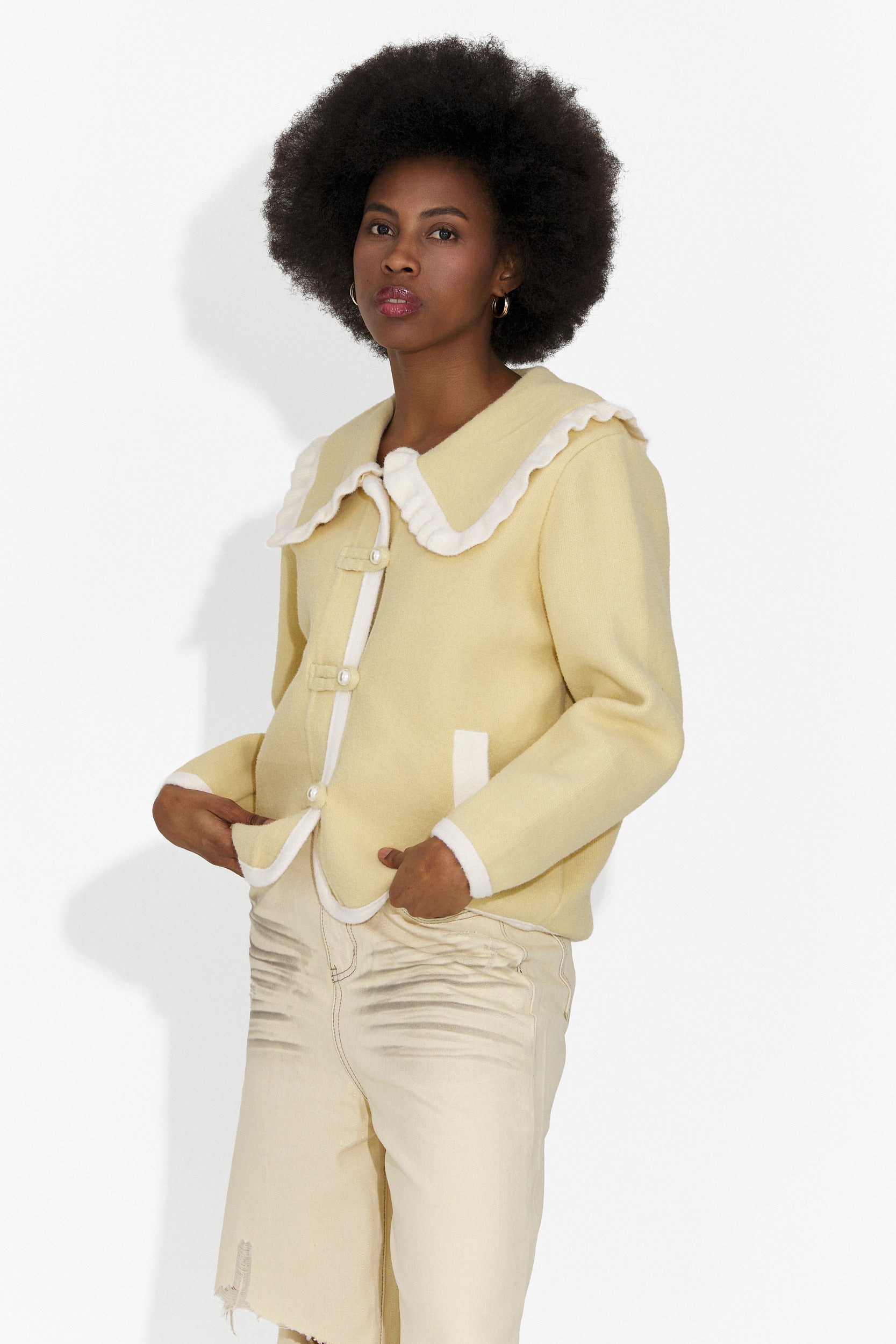 Jacheta dama eleganta galbena Aimea Bogas