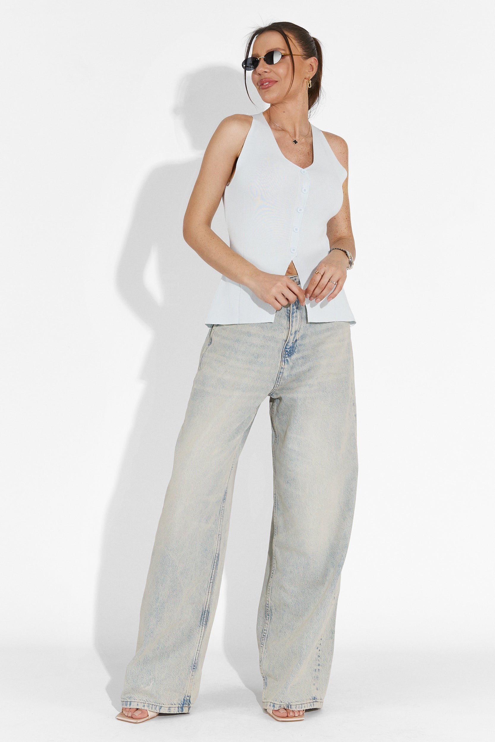 Casual blue Cadiz Bogas ladies' tank top