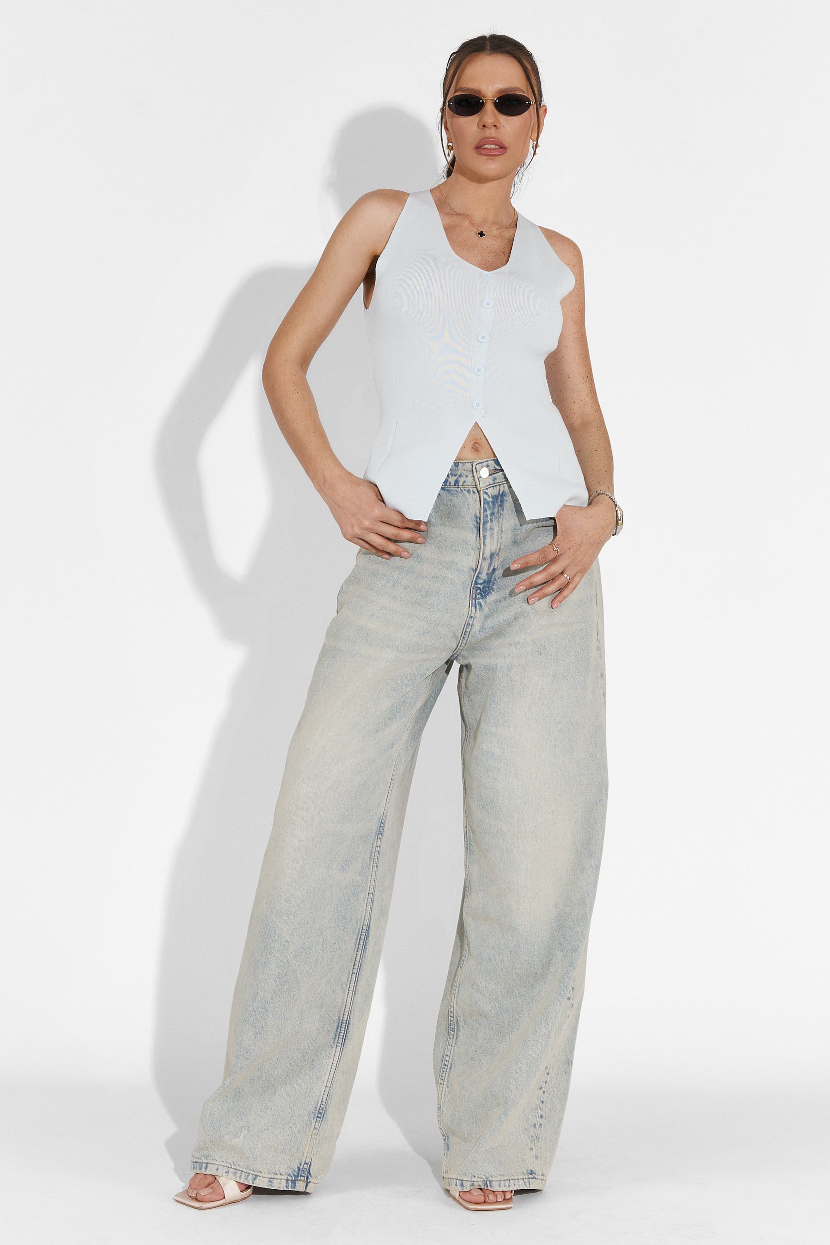 Casual blue Cadiz Bogas ladies' tank top