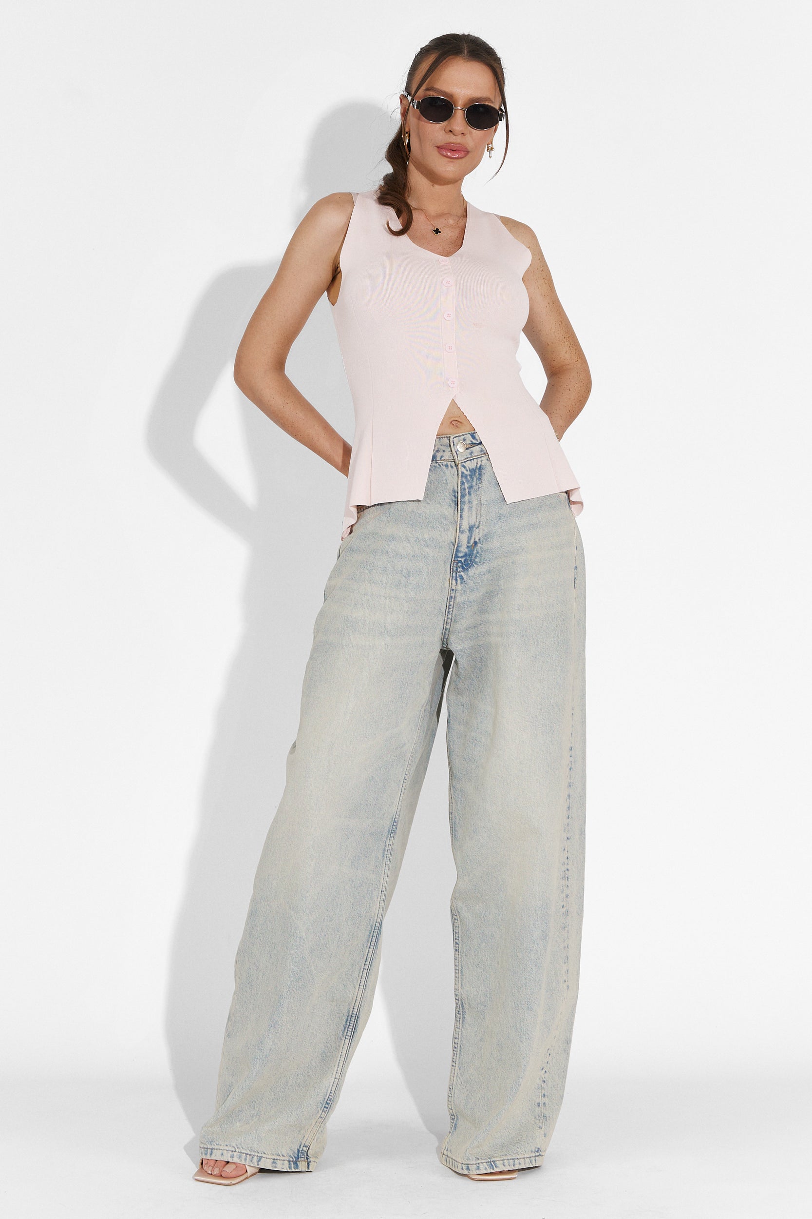 Casual pink Cadiz Bogas ladies' tank top