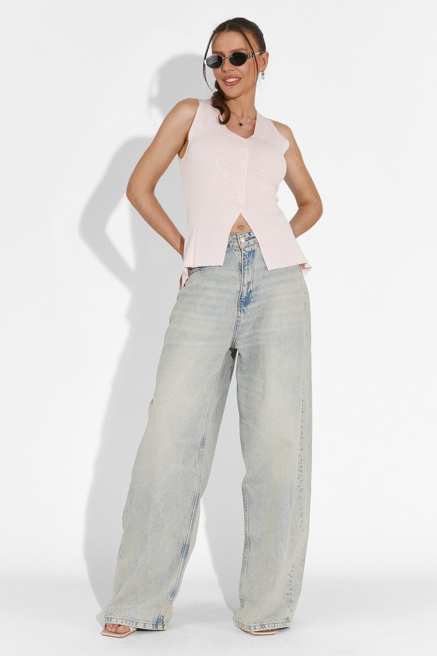 Casual pink Cadiz Bogas ladies' tank top