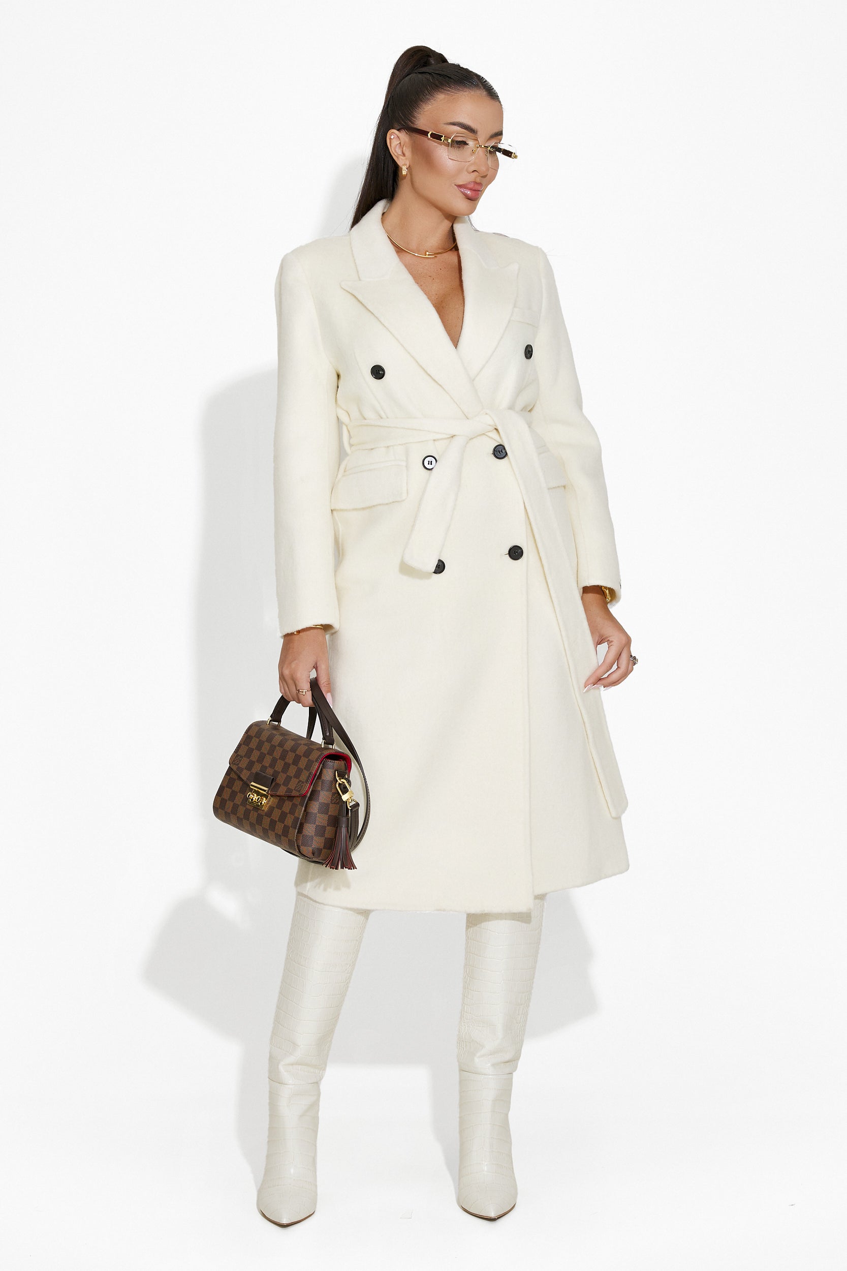 Elegant Beige Ardela Bogas Women's Coat