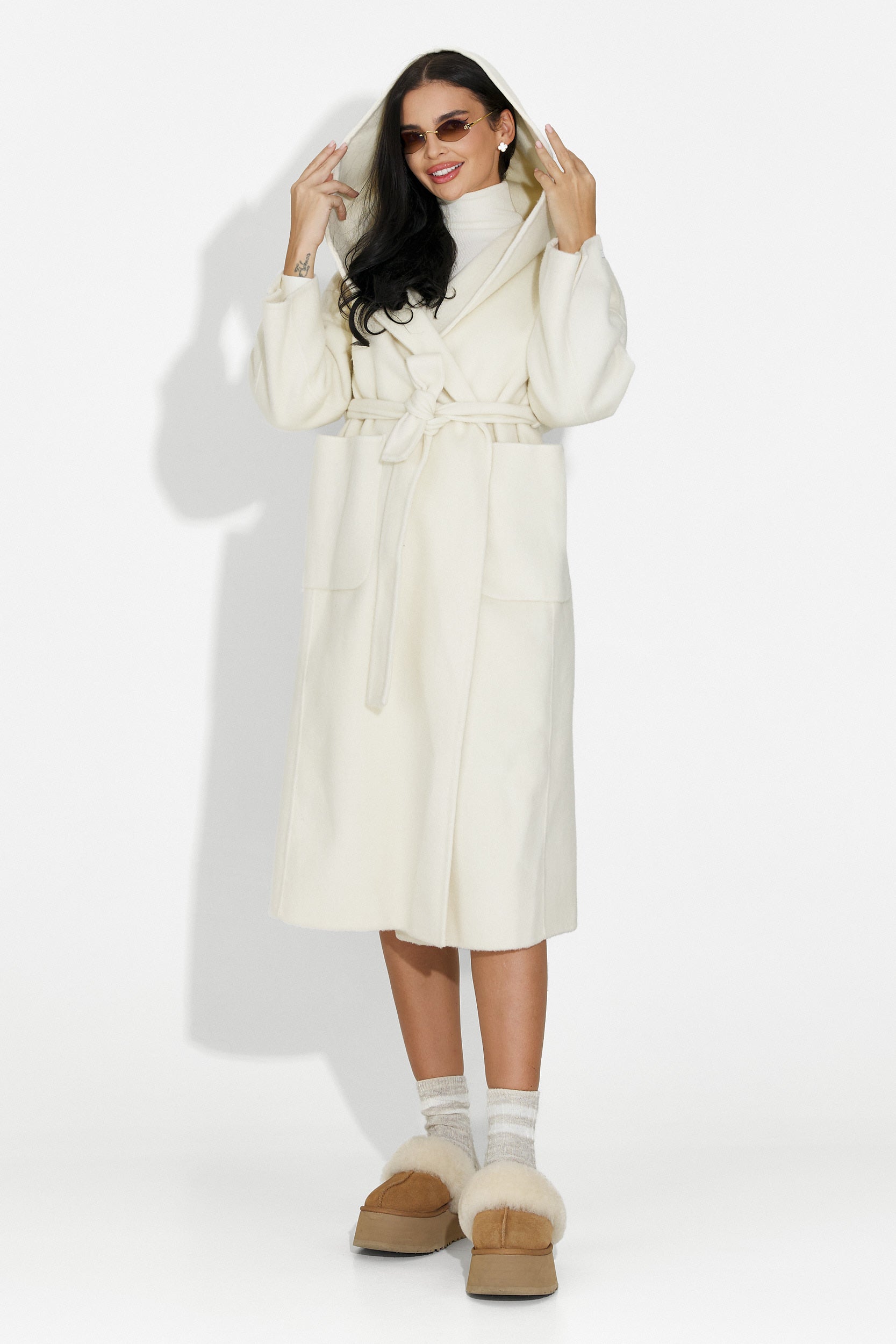 Palton dama elegant bej Carivana Bogas