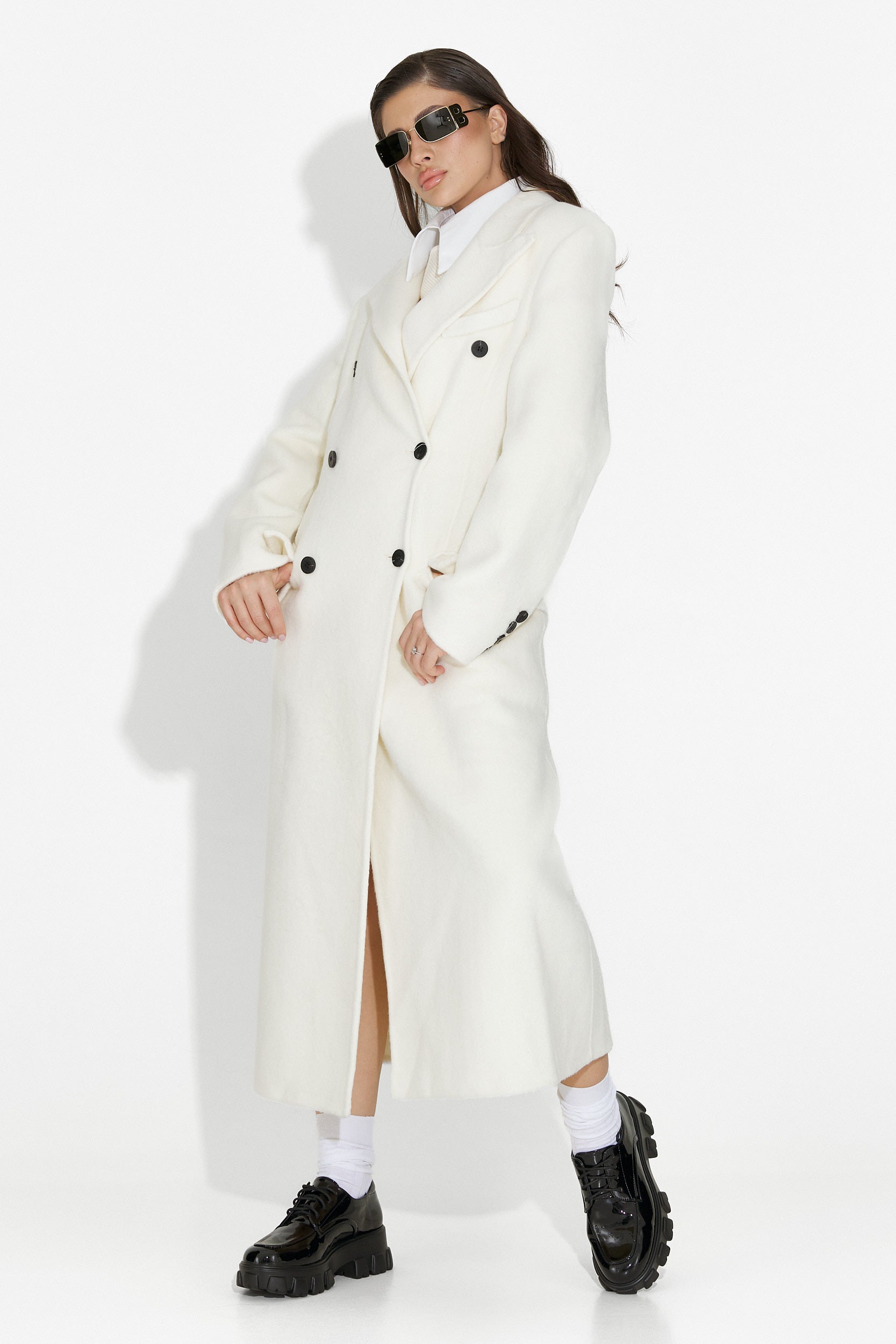 Palton dama elegant bej Savira Bogas