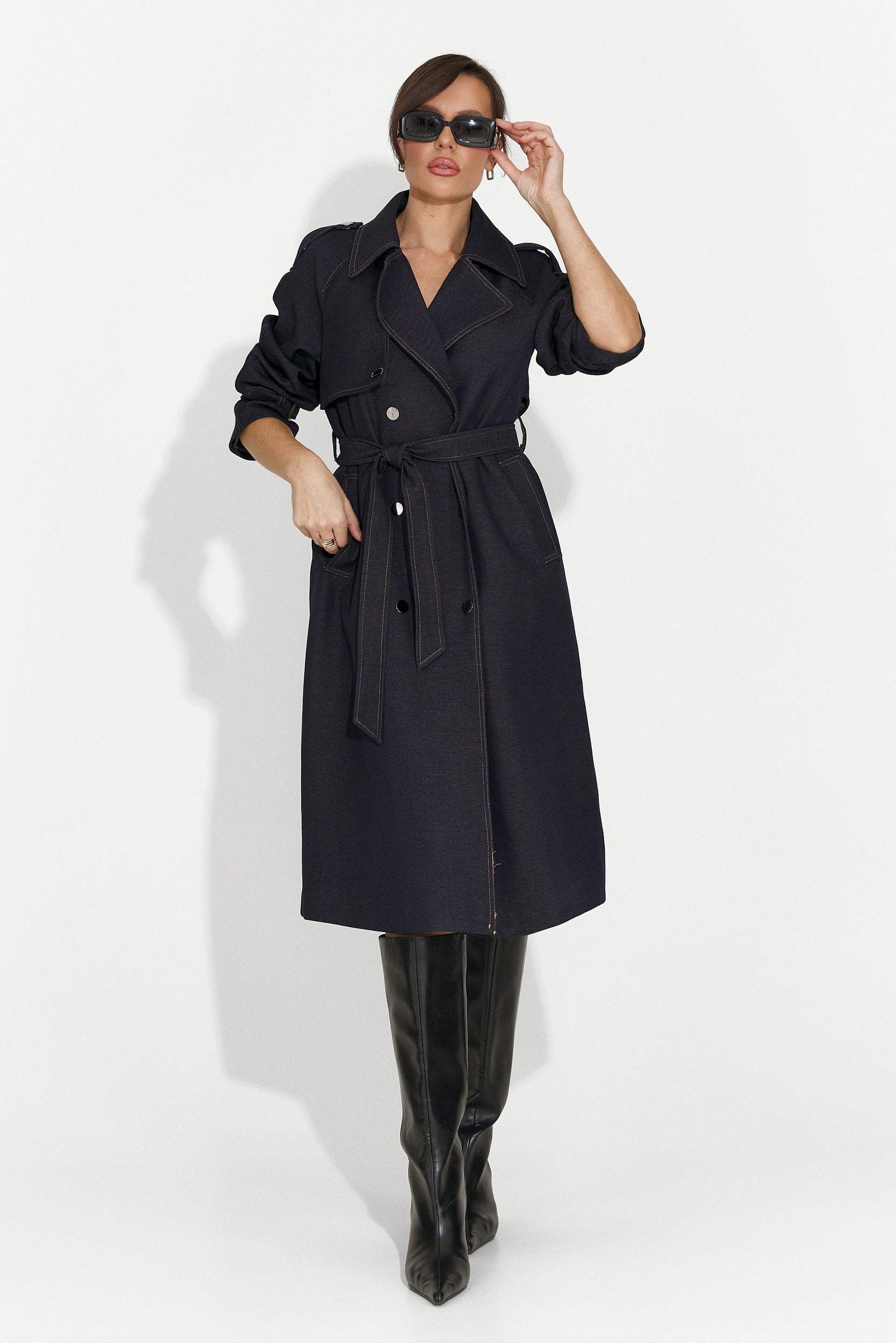 Elegant Navy Blue Nuvia Bogas Women S Coat
