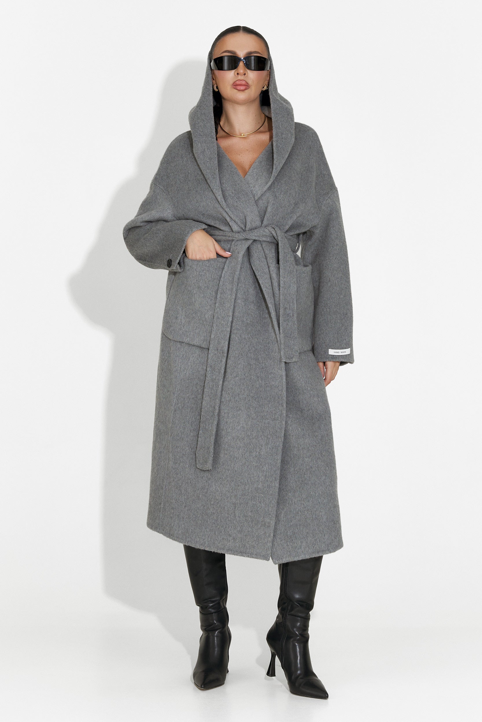 Elegant Grey Women's Coat Carivana Bogas