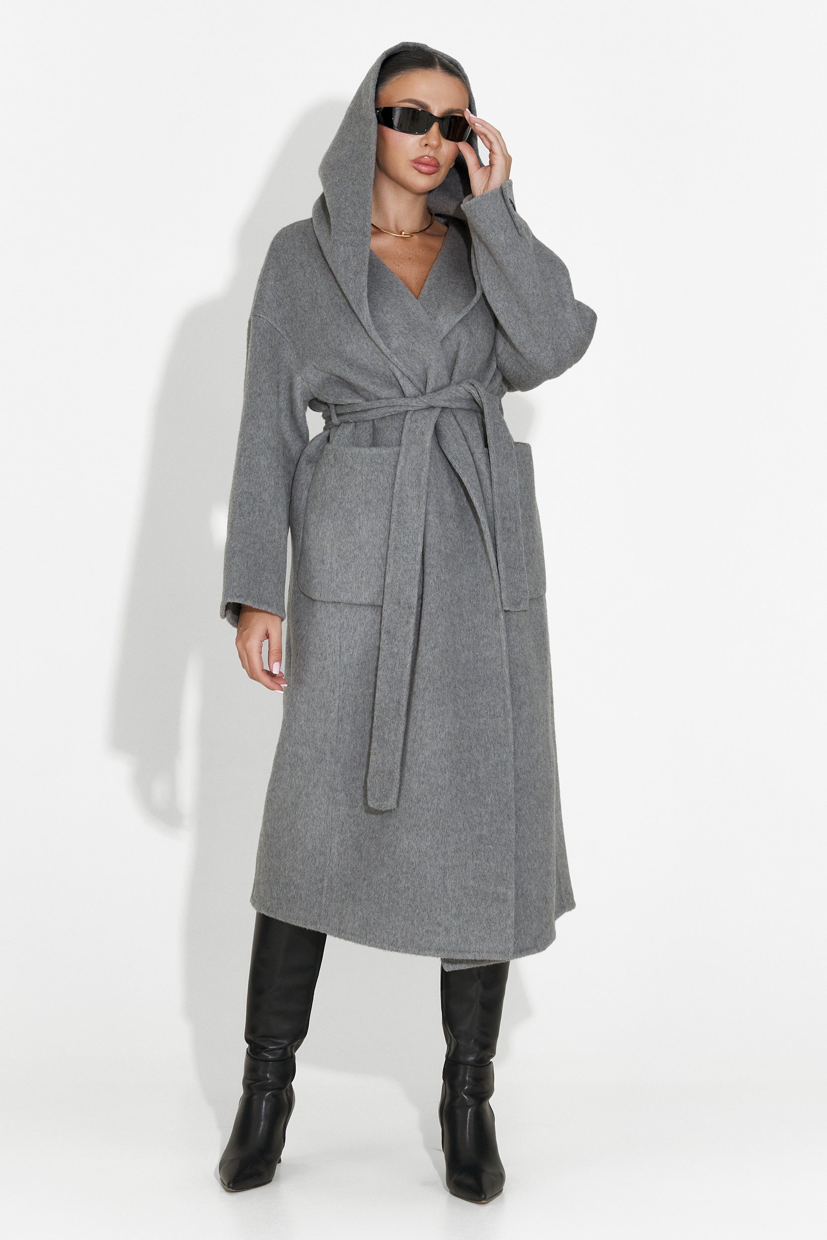 Elegant Grey Women's Coat Carivana Bogas