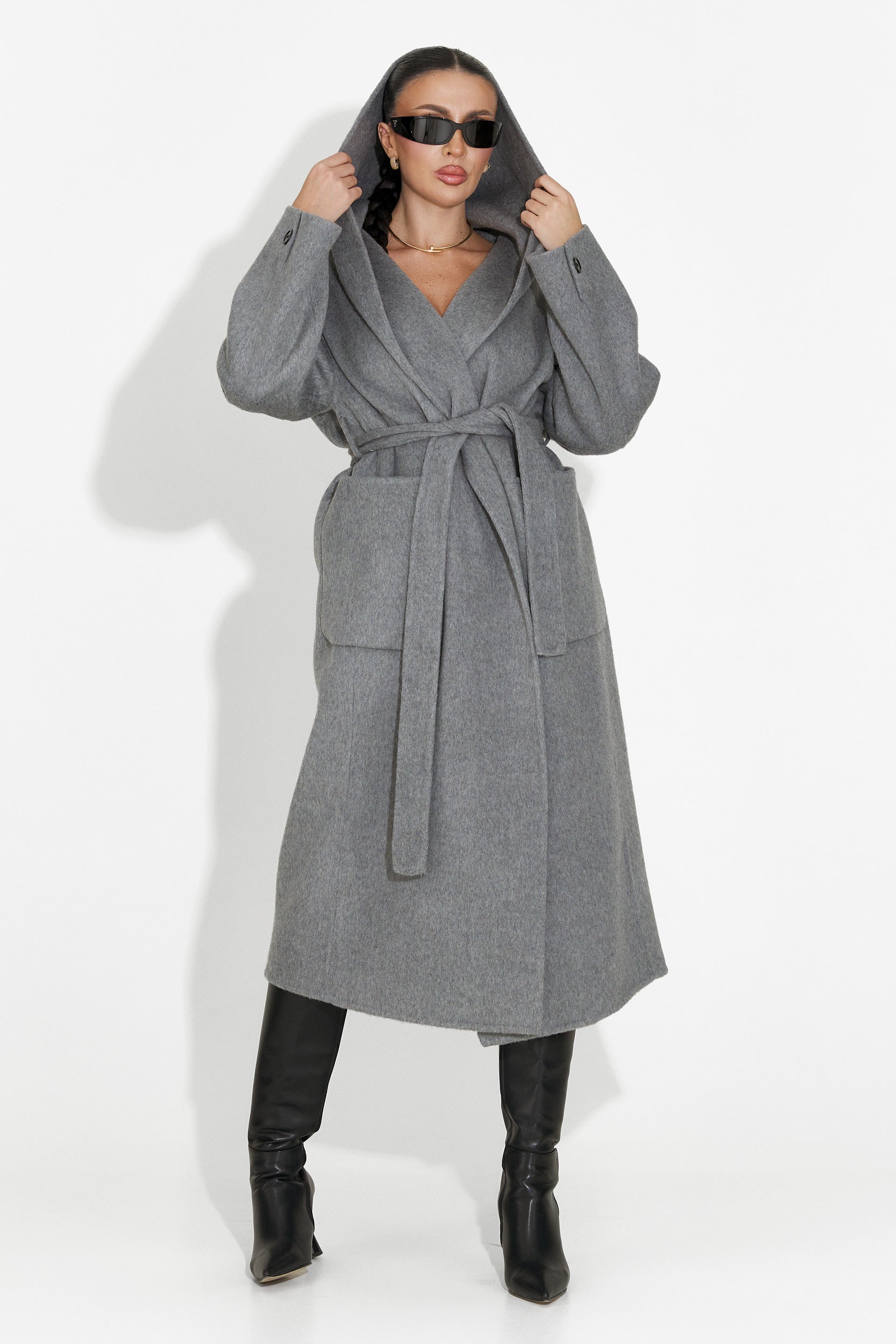Elegant Grey Women's Coat Carivana Bogas