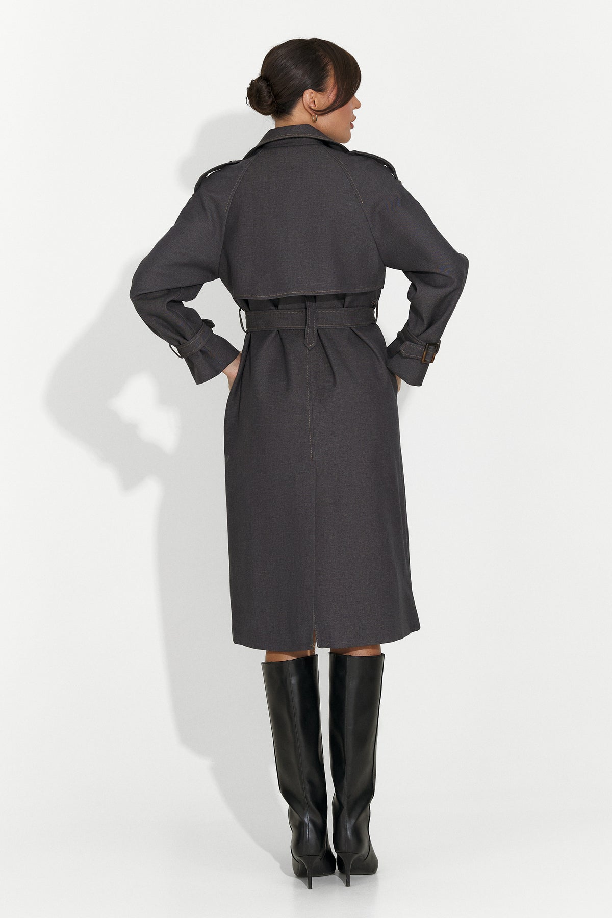 Palton dama elegant gri Nuvia Bogas, imaginea 2 din 7