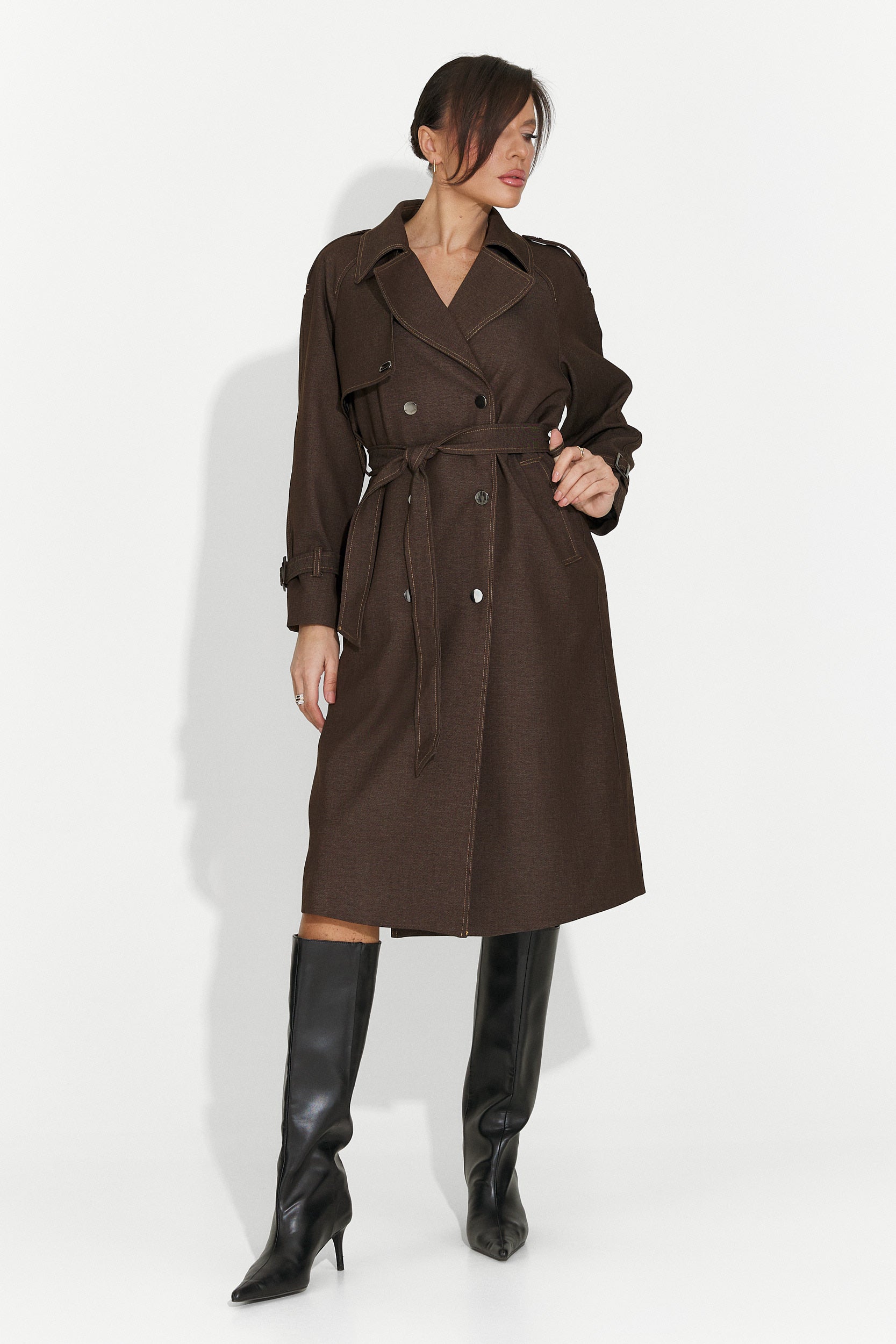 Palton dama elegant maro Nuvia Bogas