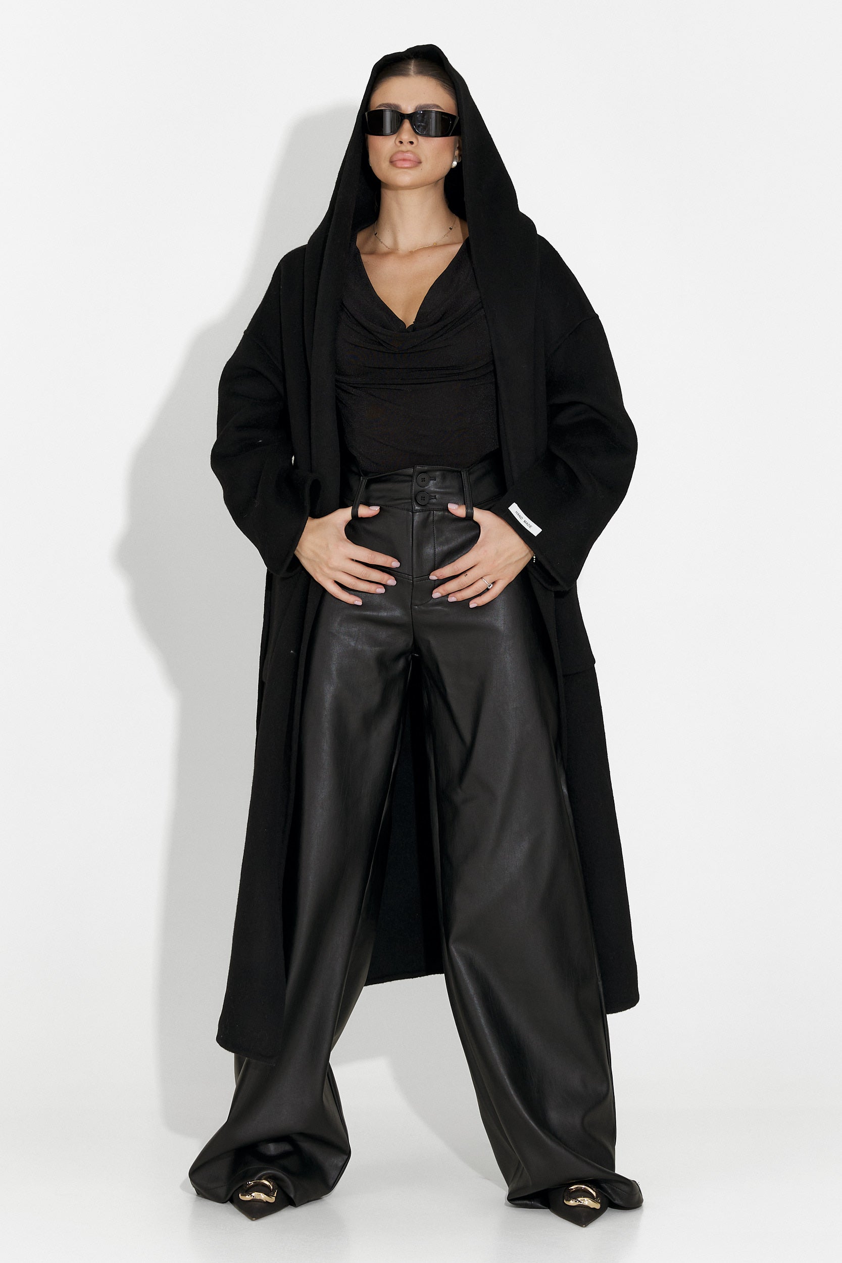 Palton dama elegant negru Carivana Bogas