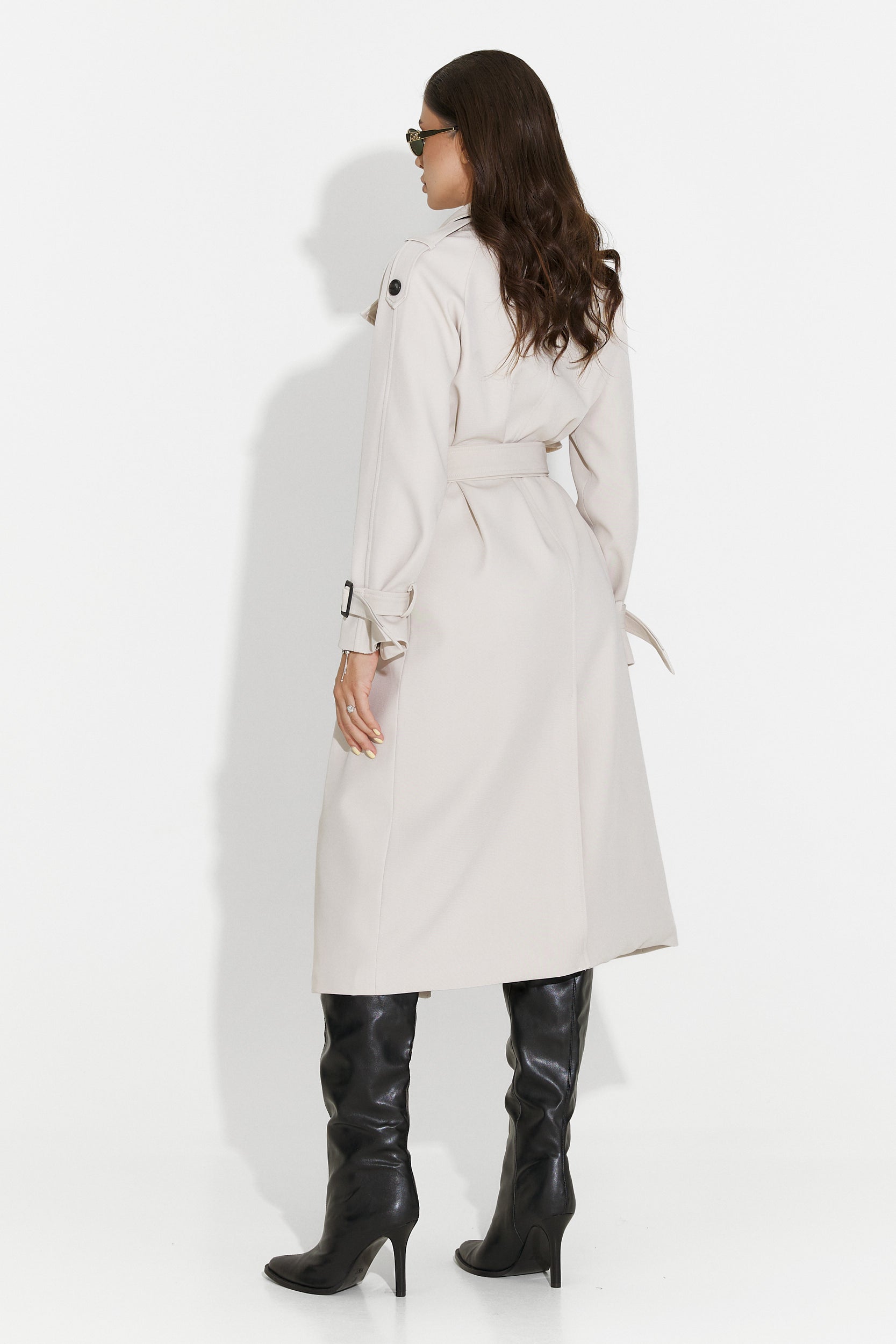 Long women's coat greige Misena Bogas