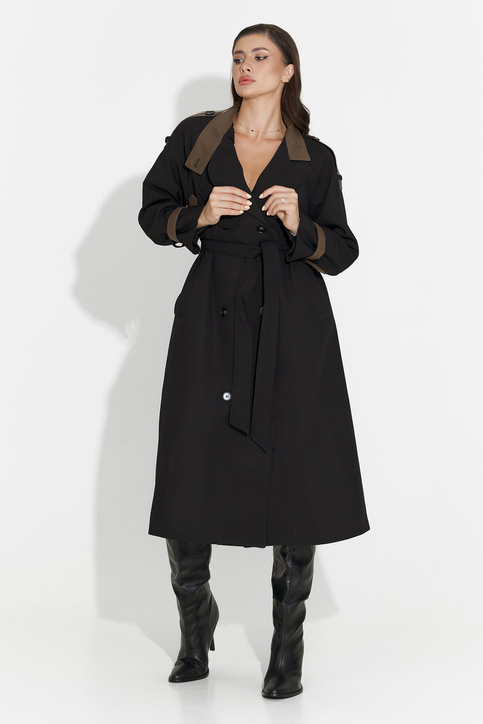 Long black women's coat Daine Bogas
