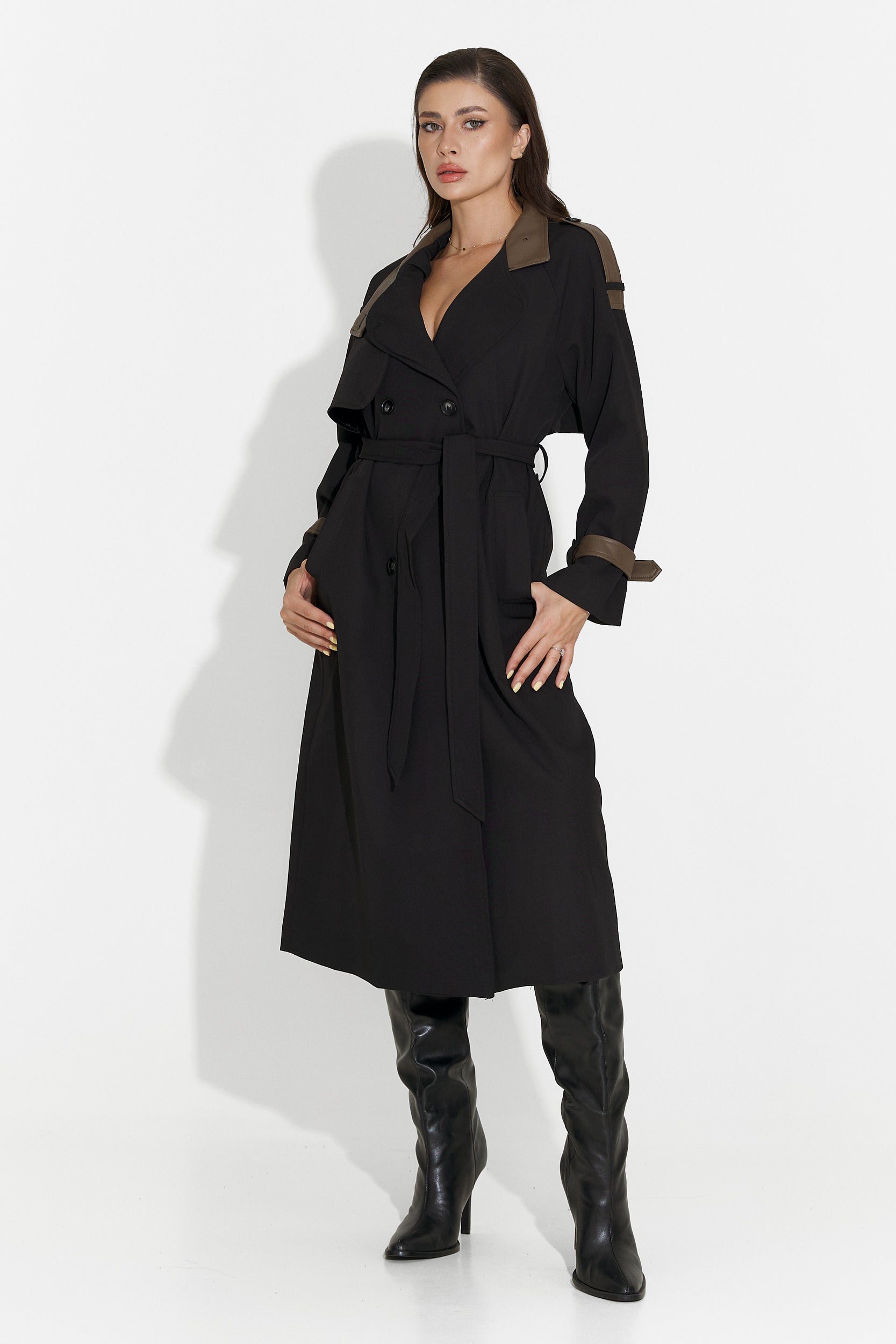 Long black women's coat Daine Bogas