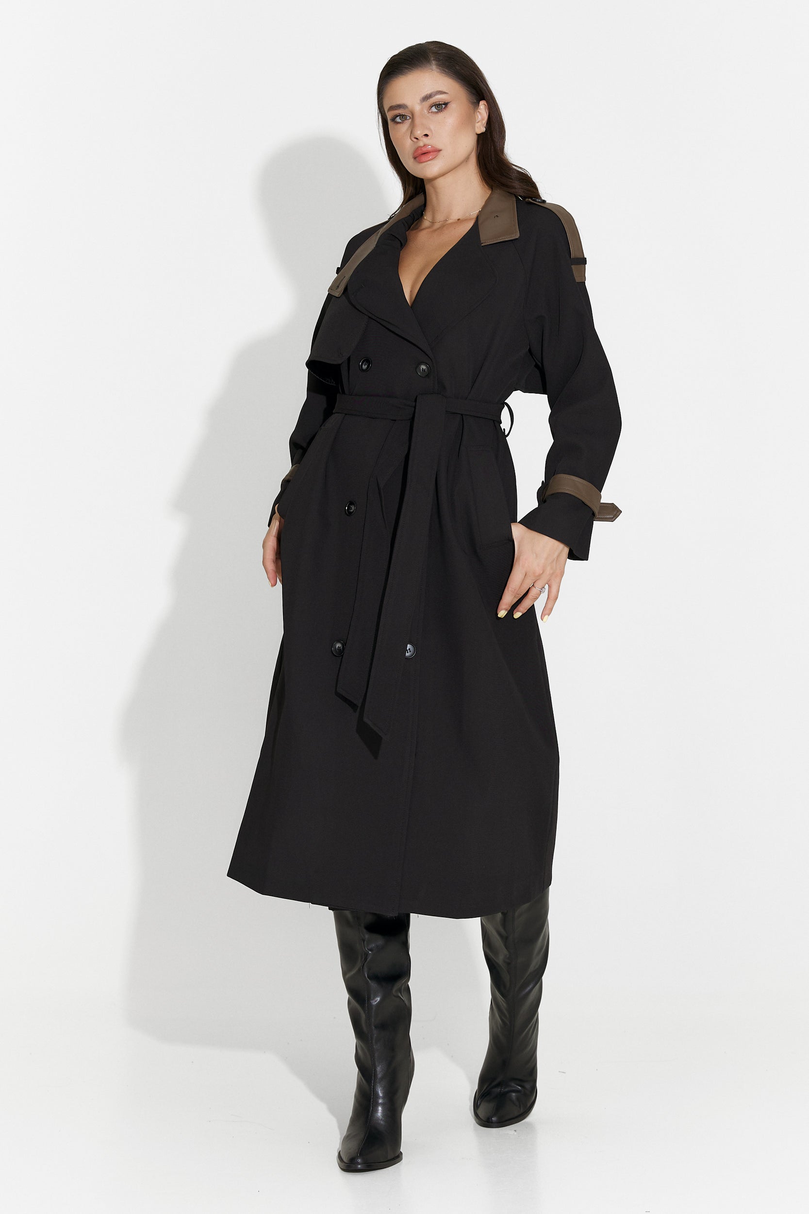 Long black women's coat Daine Bogas