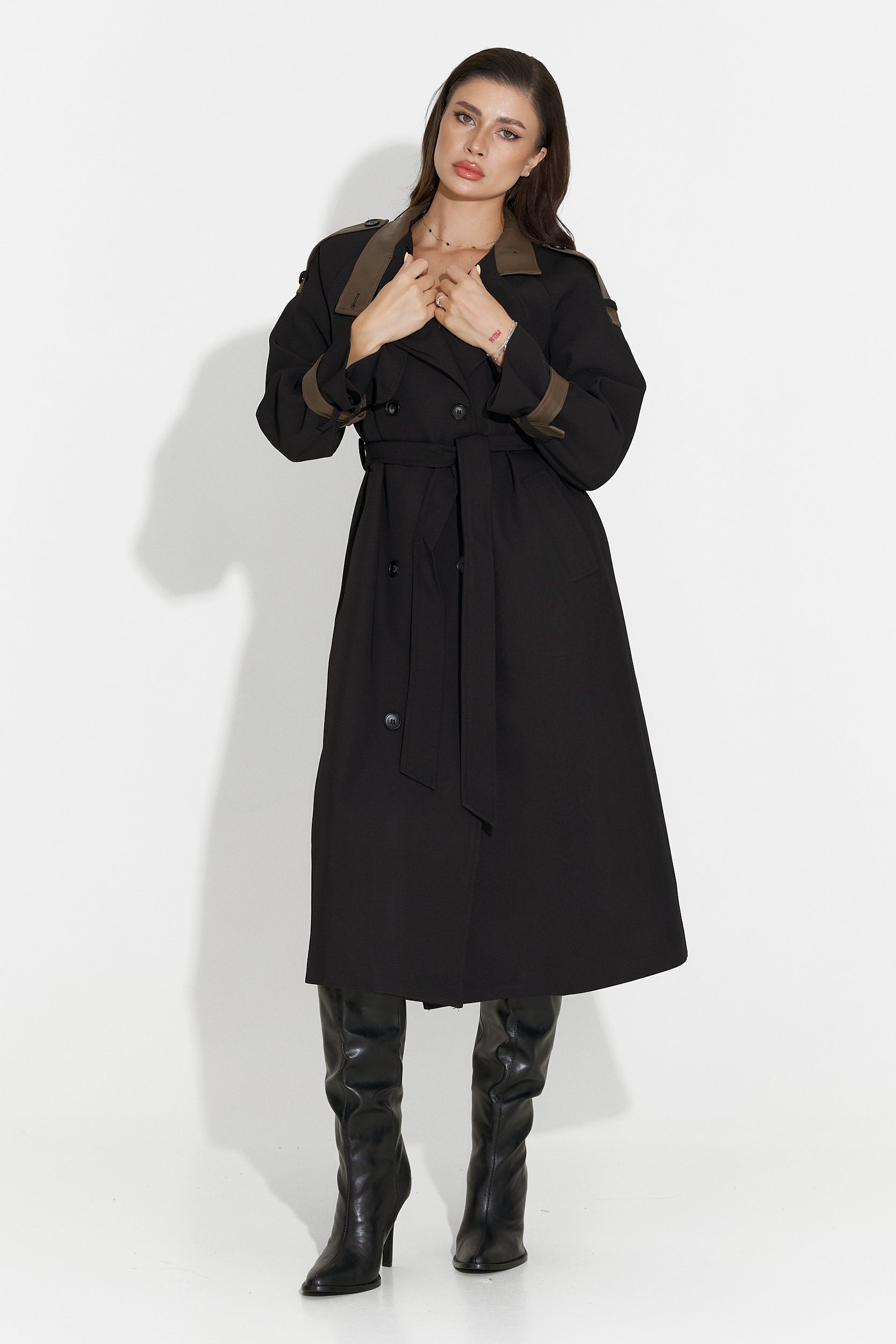 Long black women's coat Daine Bogas