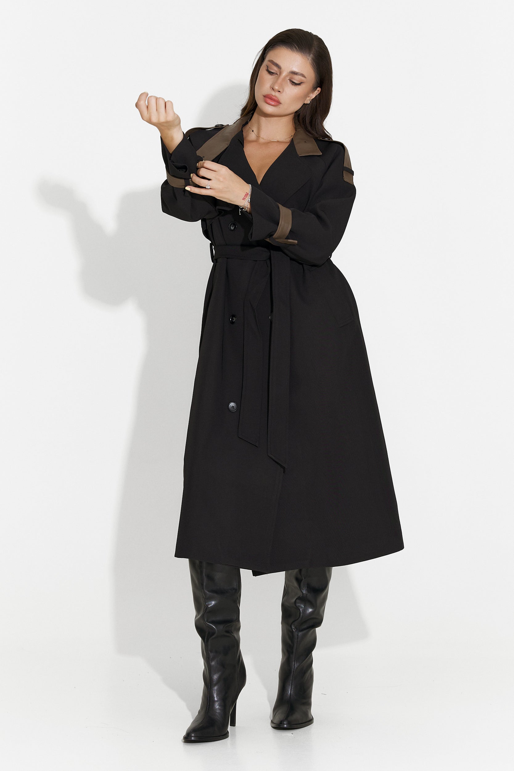 Long black women's coat Daine Bogas