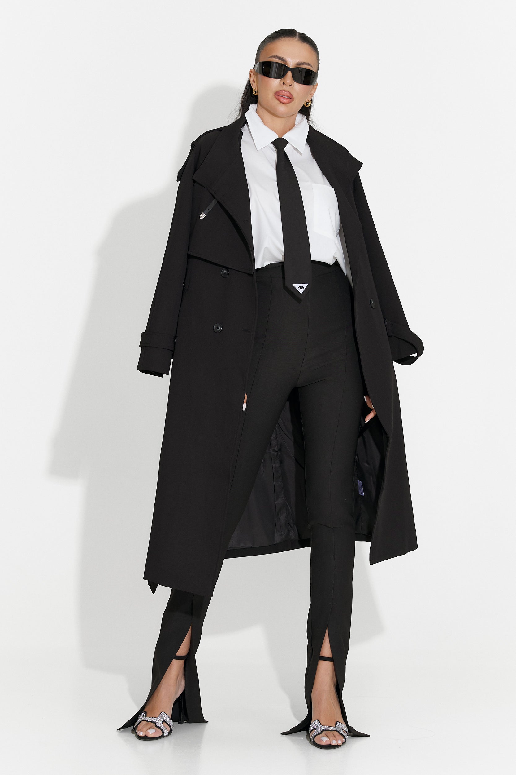 Long black women's coat Misena Bogas