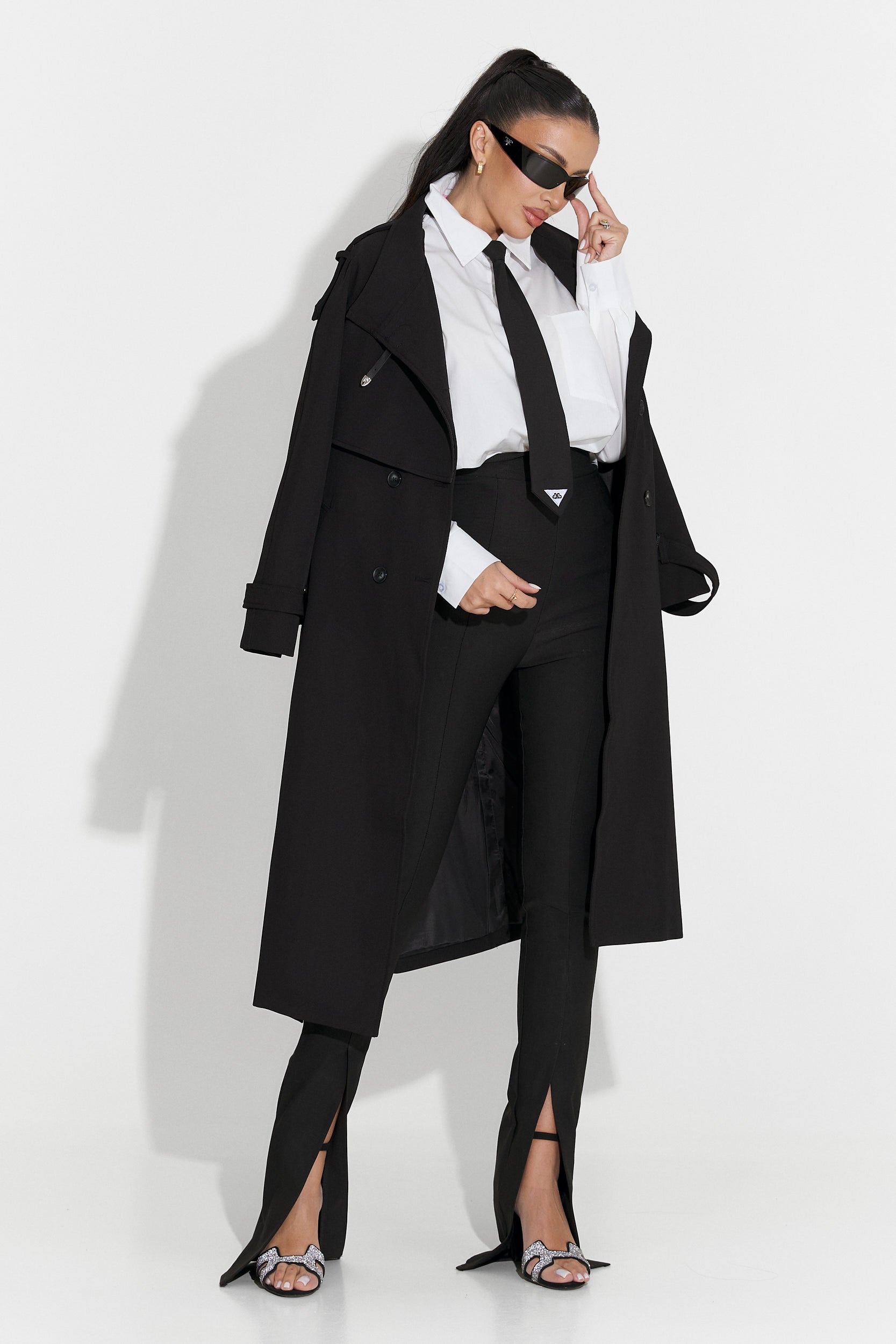 Long black women's coat Misena Bogas