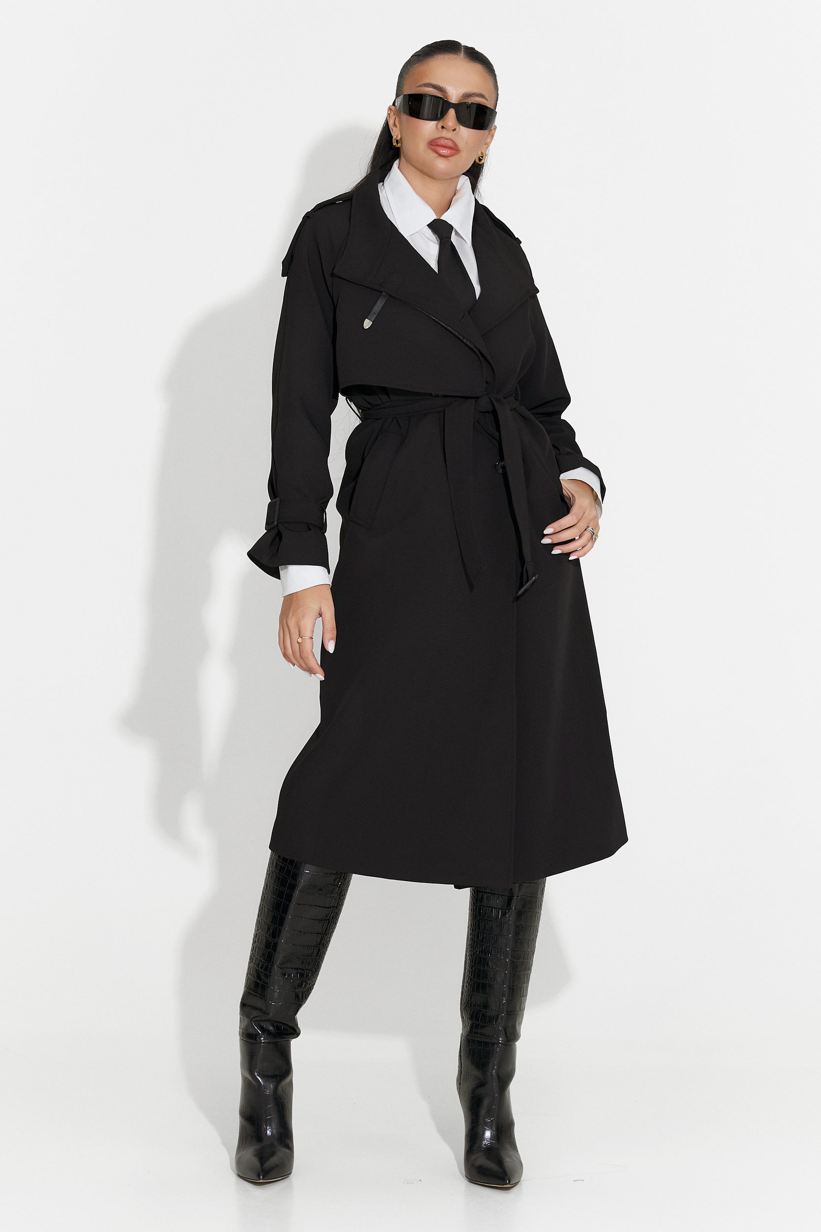 Long black women's coat Misena Bogas
