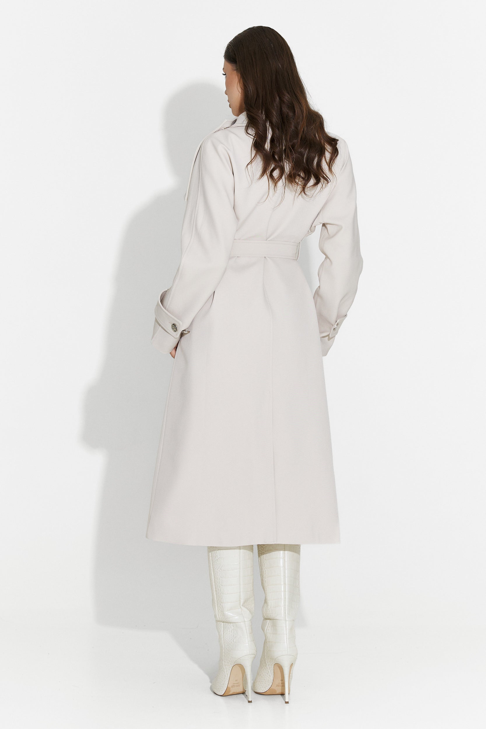 Women's medium greige coat Scotie Bogas