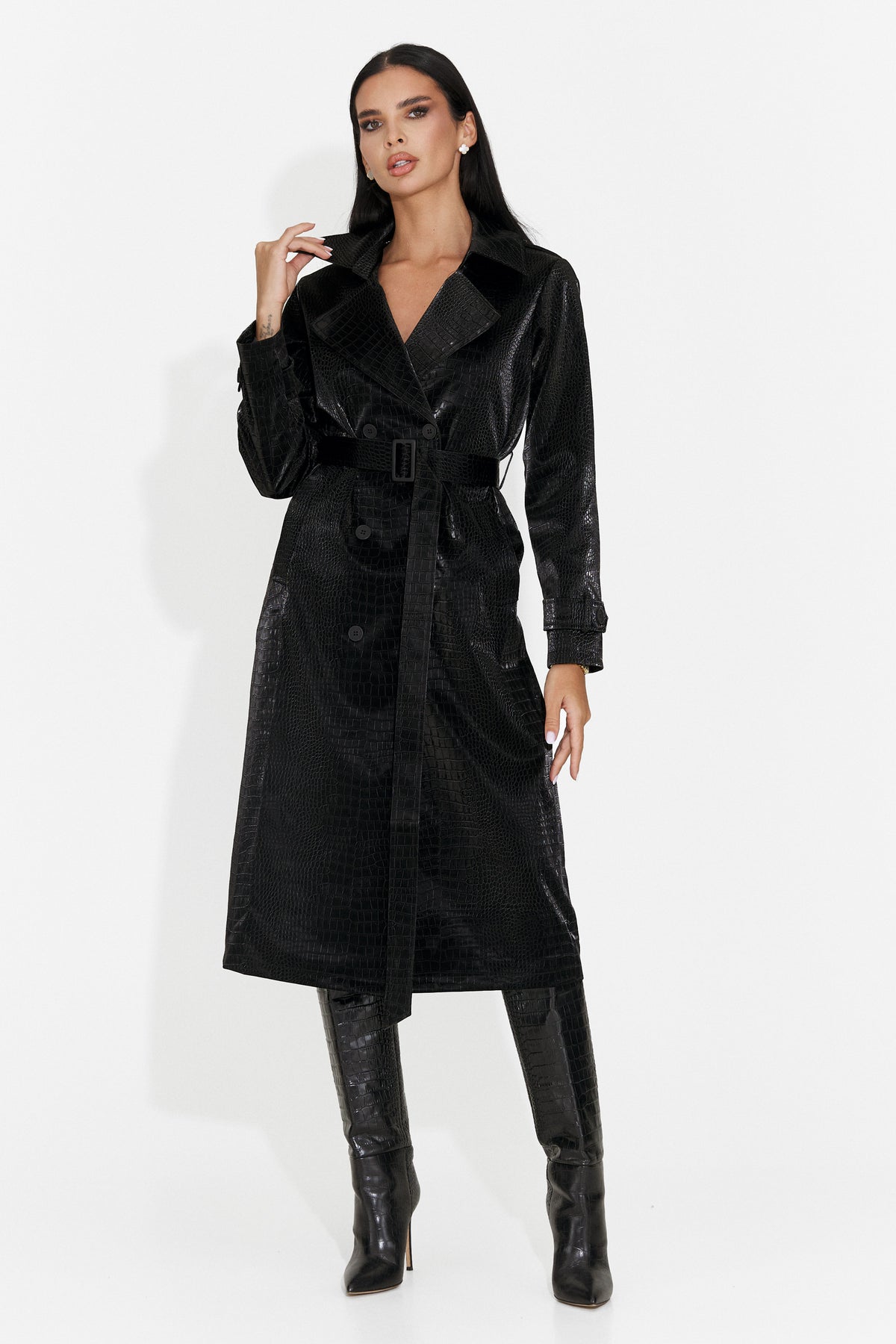 Palton elegant negru Prumeiza Bogas