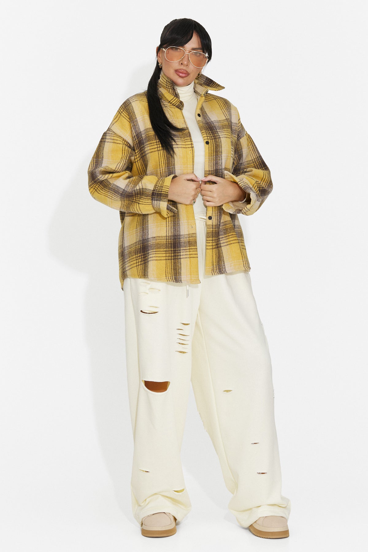 Pantaloni casual crem Lulaoa Bogas