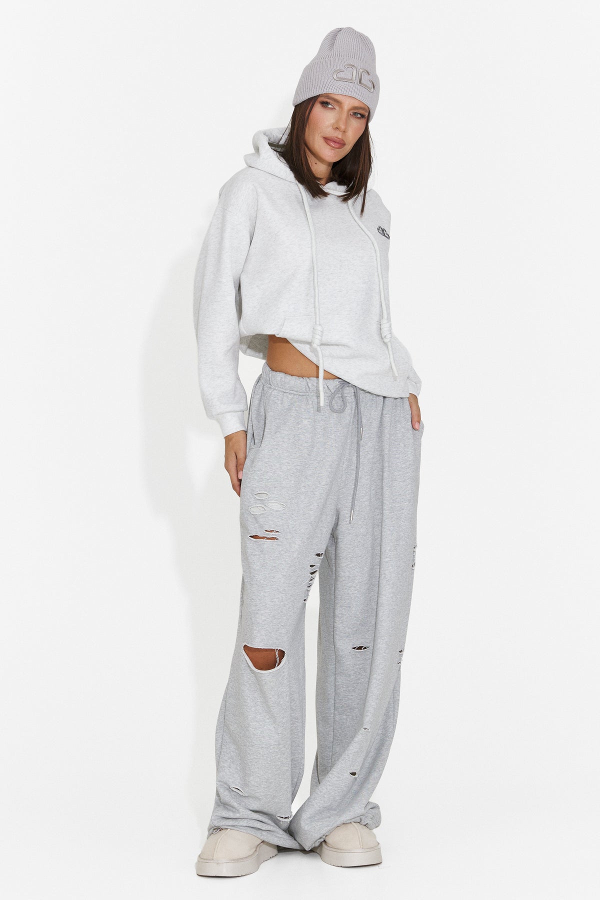 Pantaloni casual gri Lulaoa Bogas