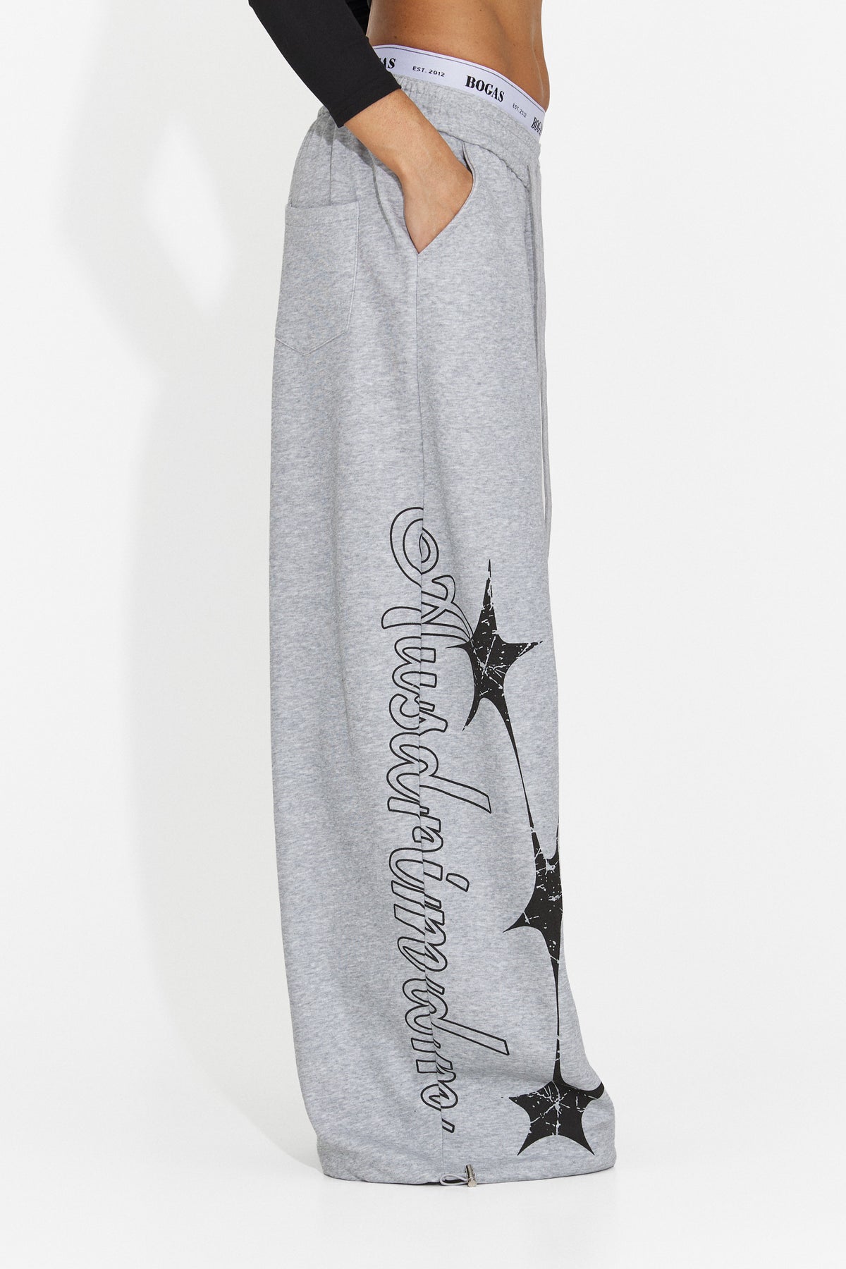 Pantaloni casual gri Riraiara Bogas