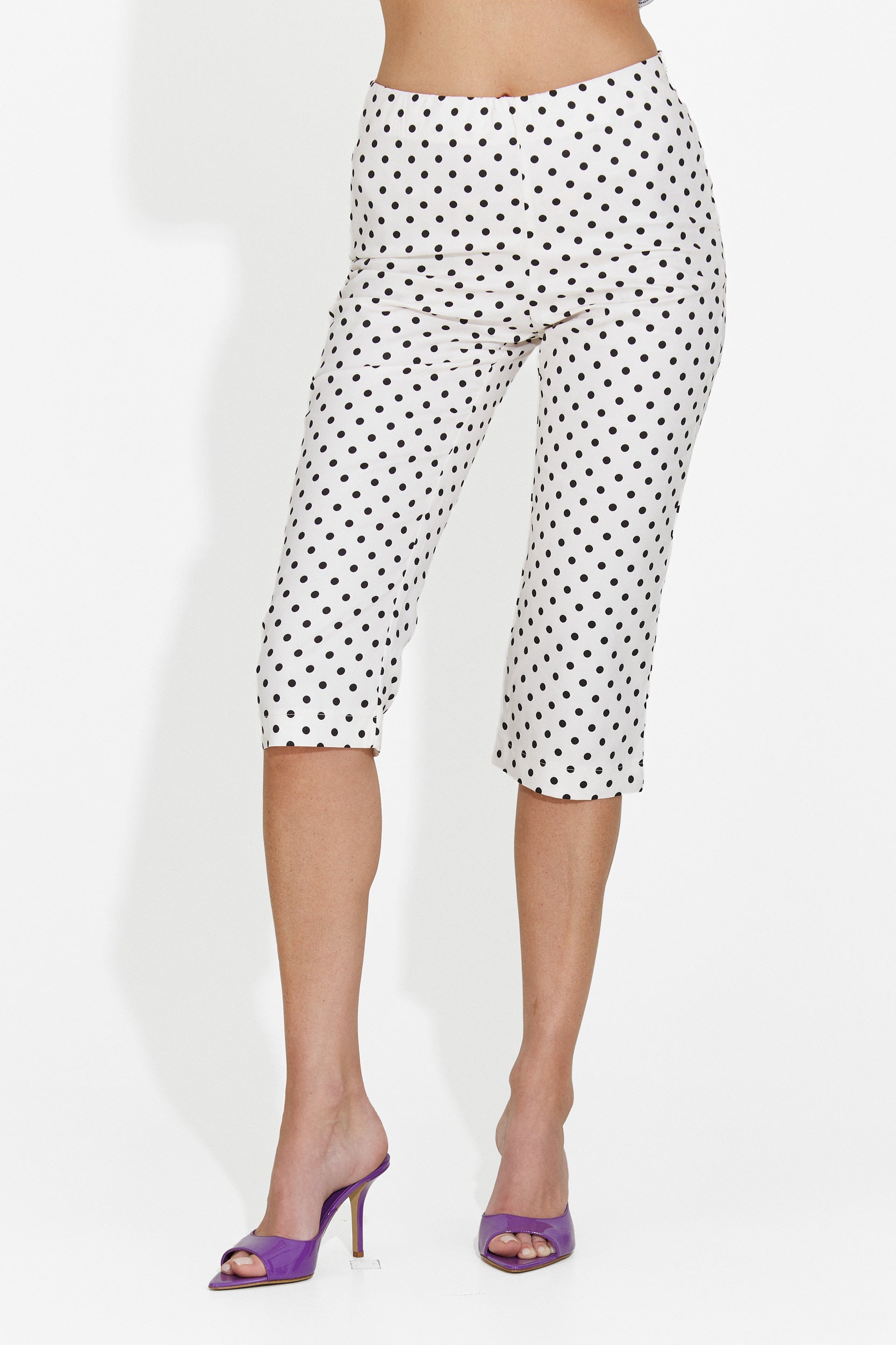 Pantaloni dama capri albi Cariana Bogas