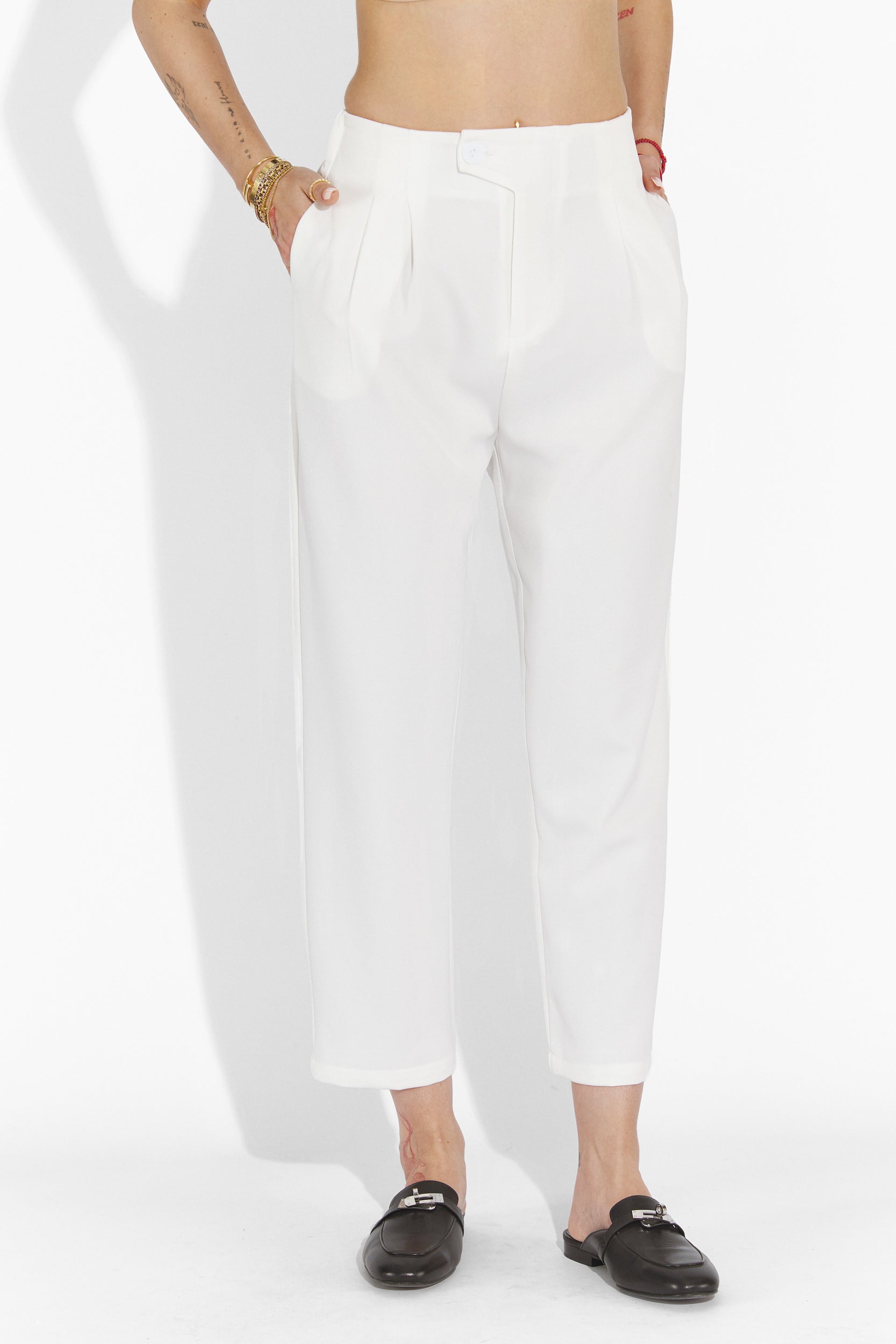 Alvaro Bogas white casual women's trousers