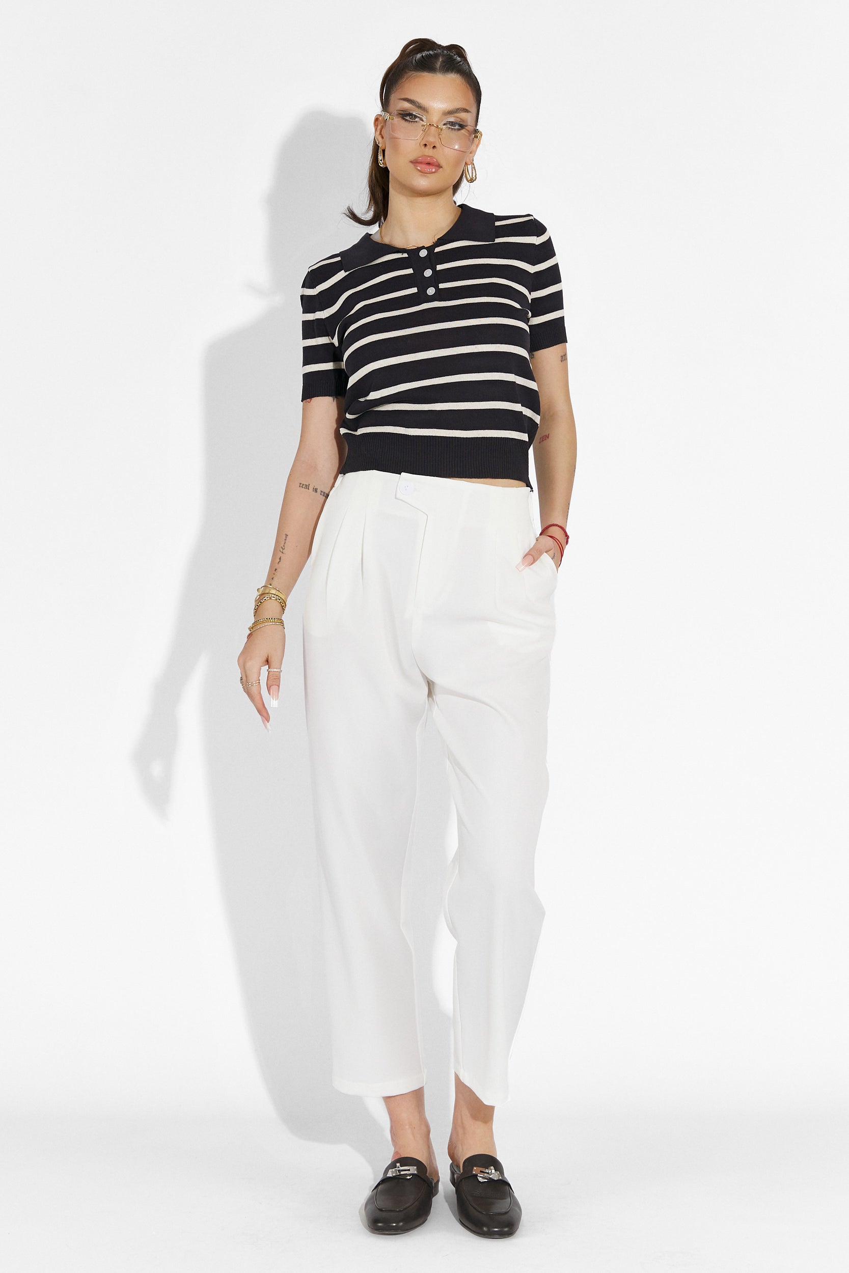Alvaro Bogas white casual women's trousers