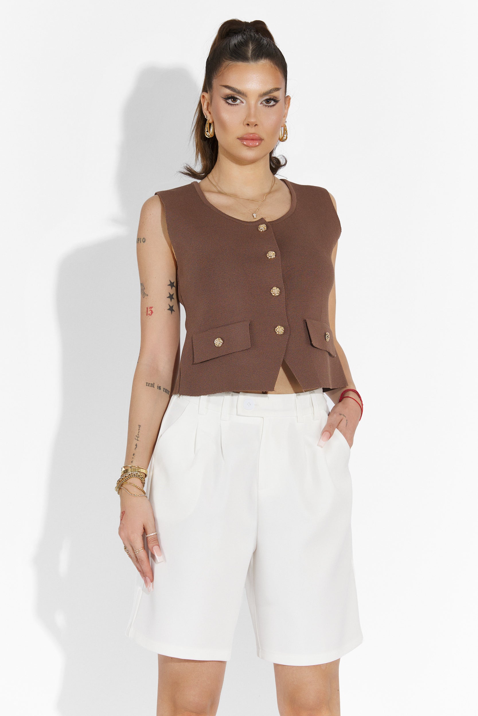 Athuro Bogas white casual ladies pants