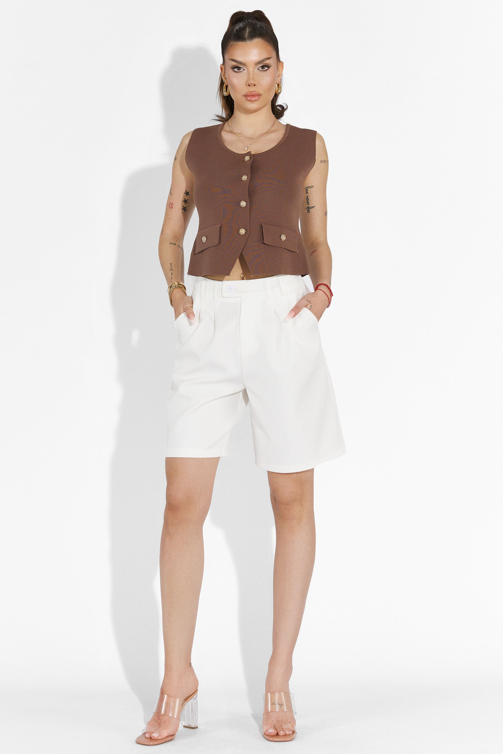 Athuro Bogas white casual ladies pants