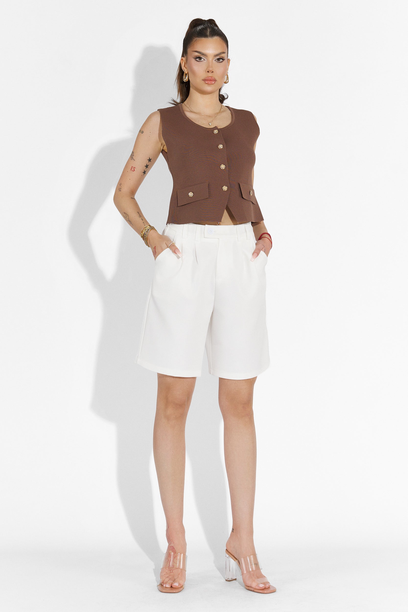 Athuro Bogas white casual ladies pants