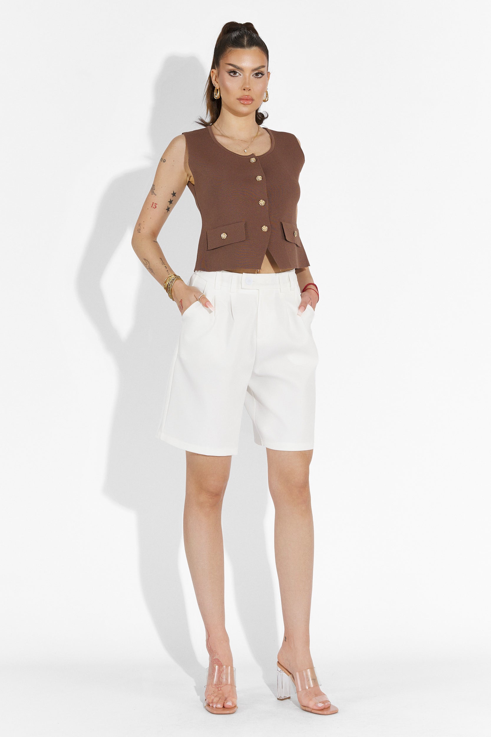 Athuro Bogas white casual ladies pants