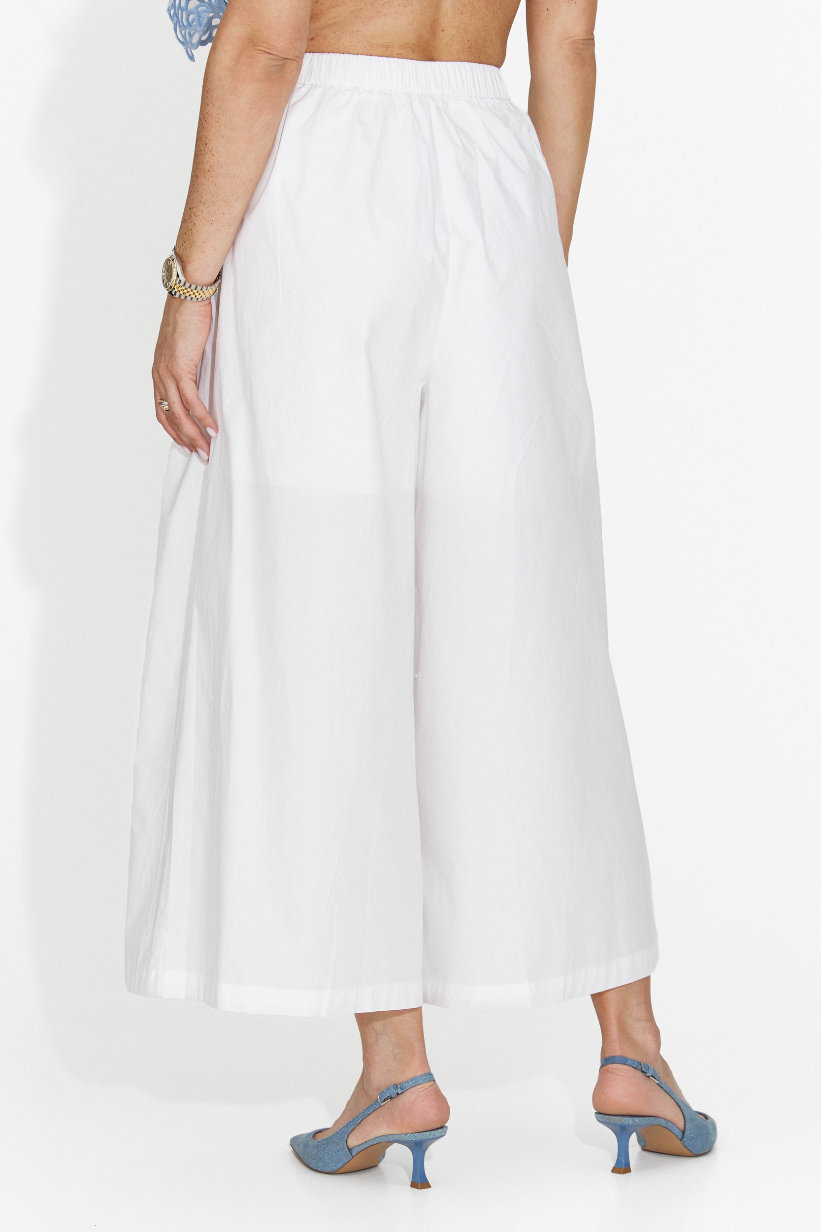 Pantaloni dama casual albi Bluebel Bogas