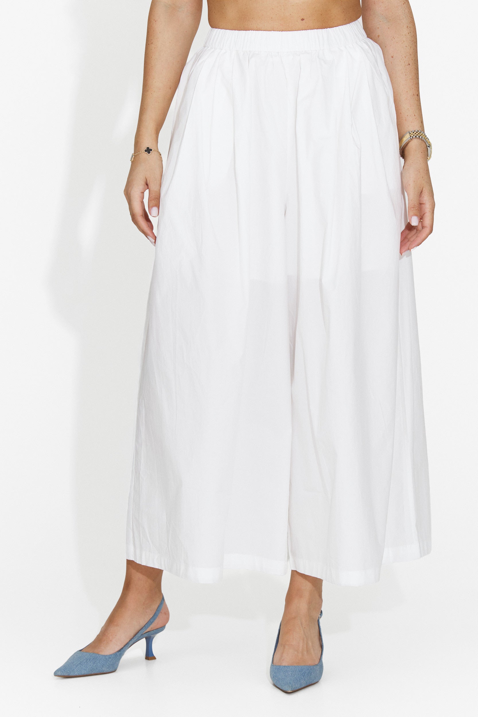 Pantaloni dama casual albi Bluebel Bogas