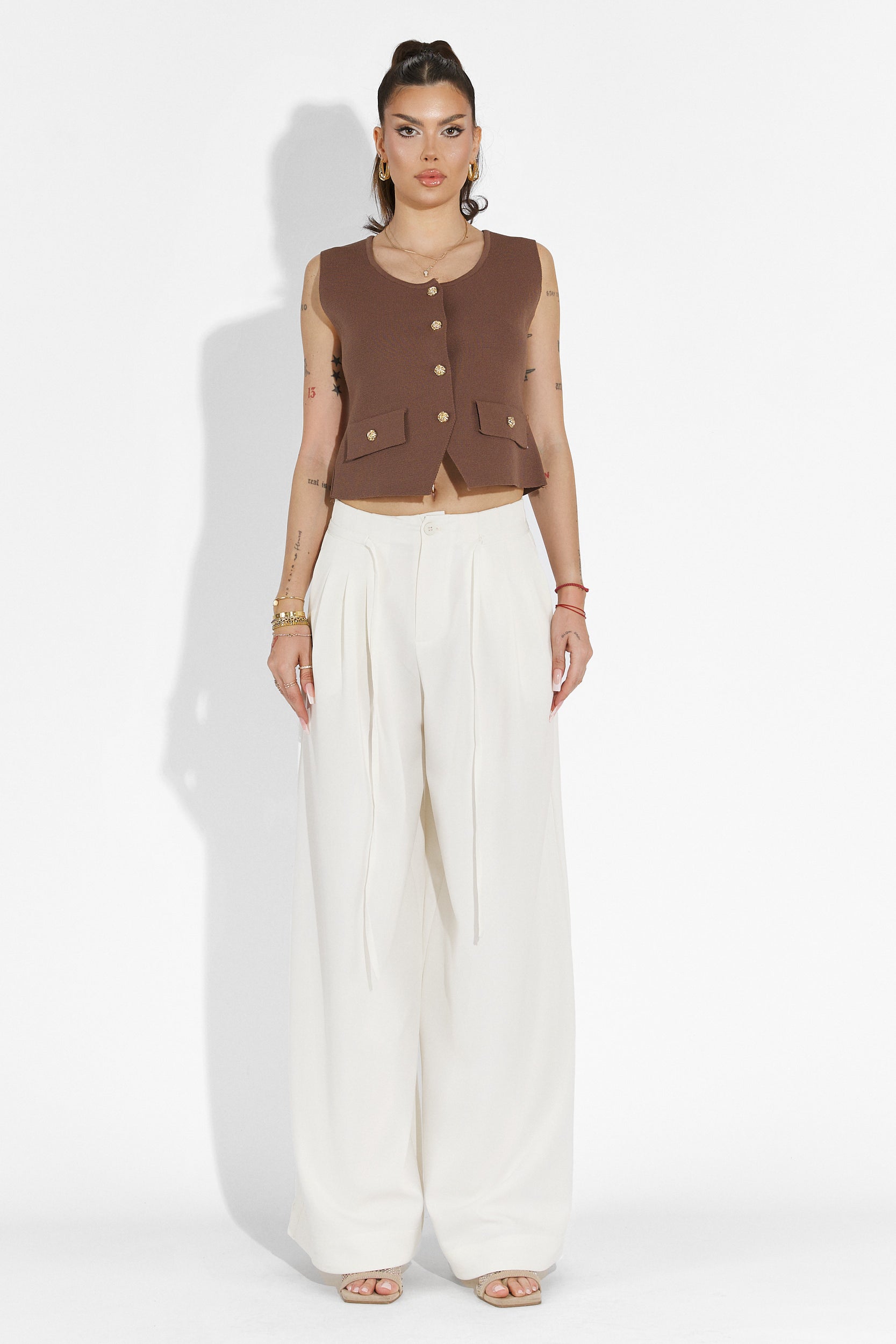 Eusebiu Bogas White Casual Women's Trousers