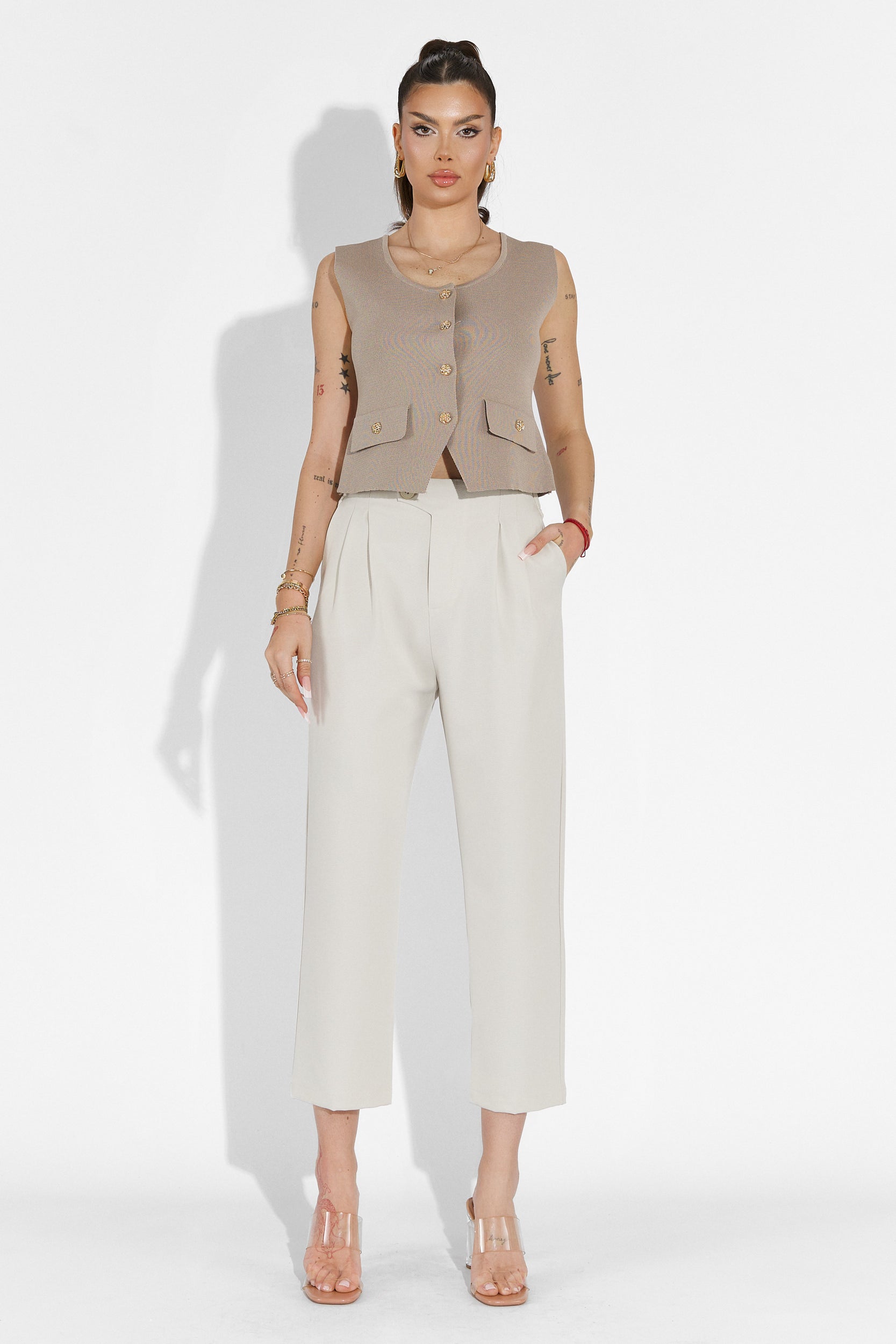 Alvaro Bogas Casual Beige Ladies Pants