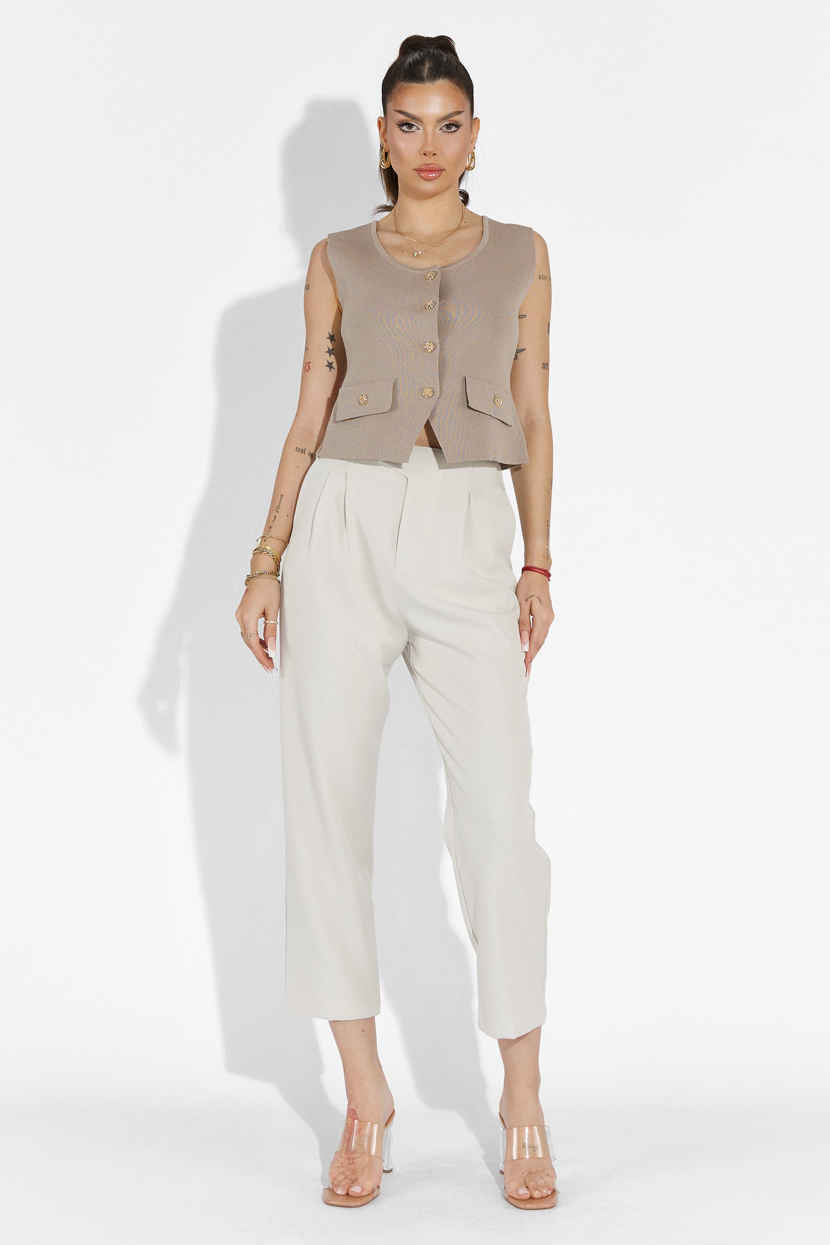 Alvaro Bogas Casual Beige Ladies Pants